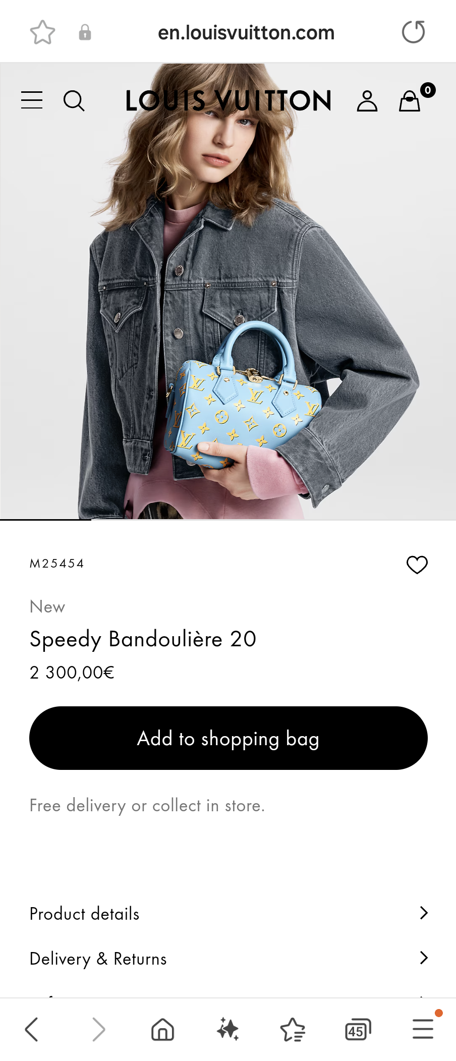 Louis Vuitton M25454 New Speedy Bandoulière 20