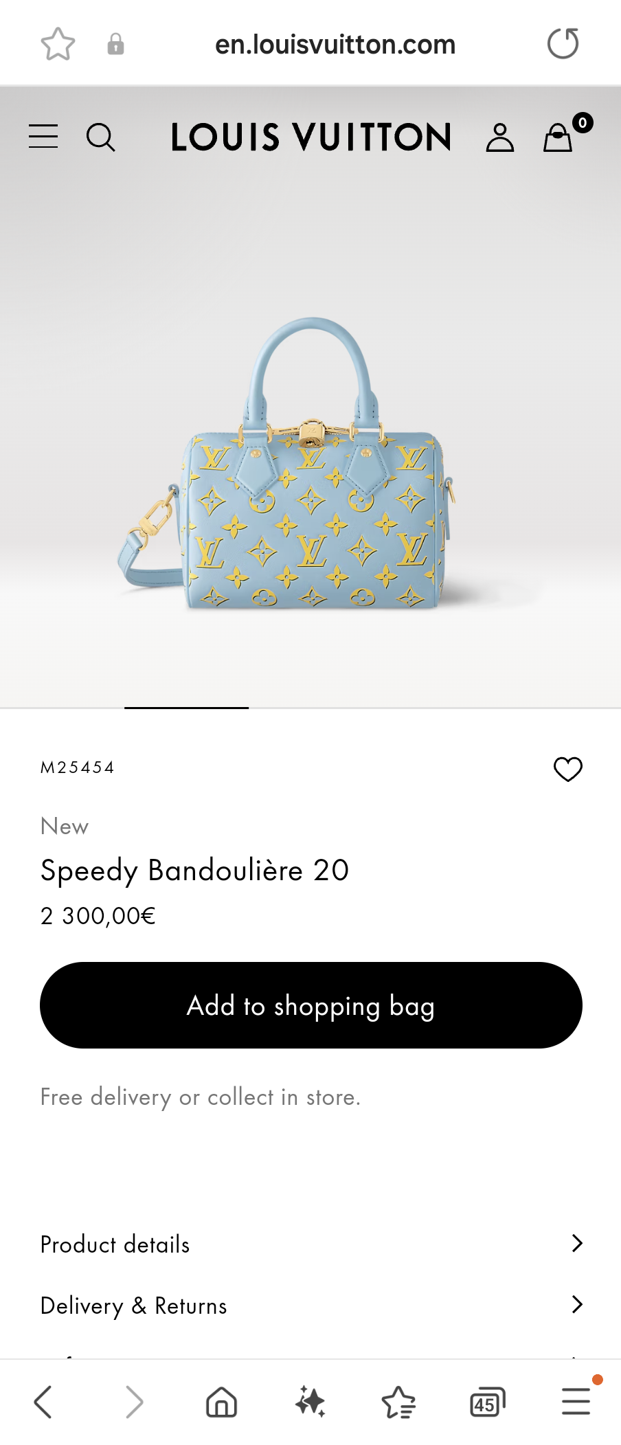 Louis Vuitton M25454 New Speedy Bandoulière 20
