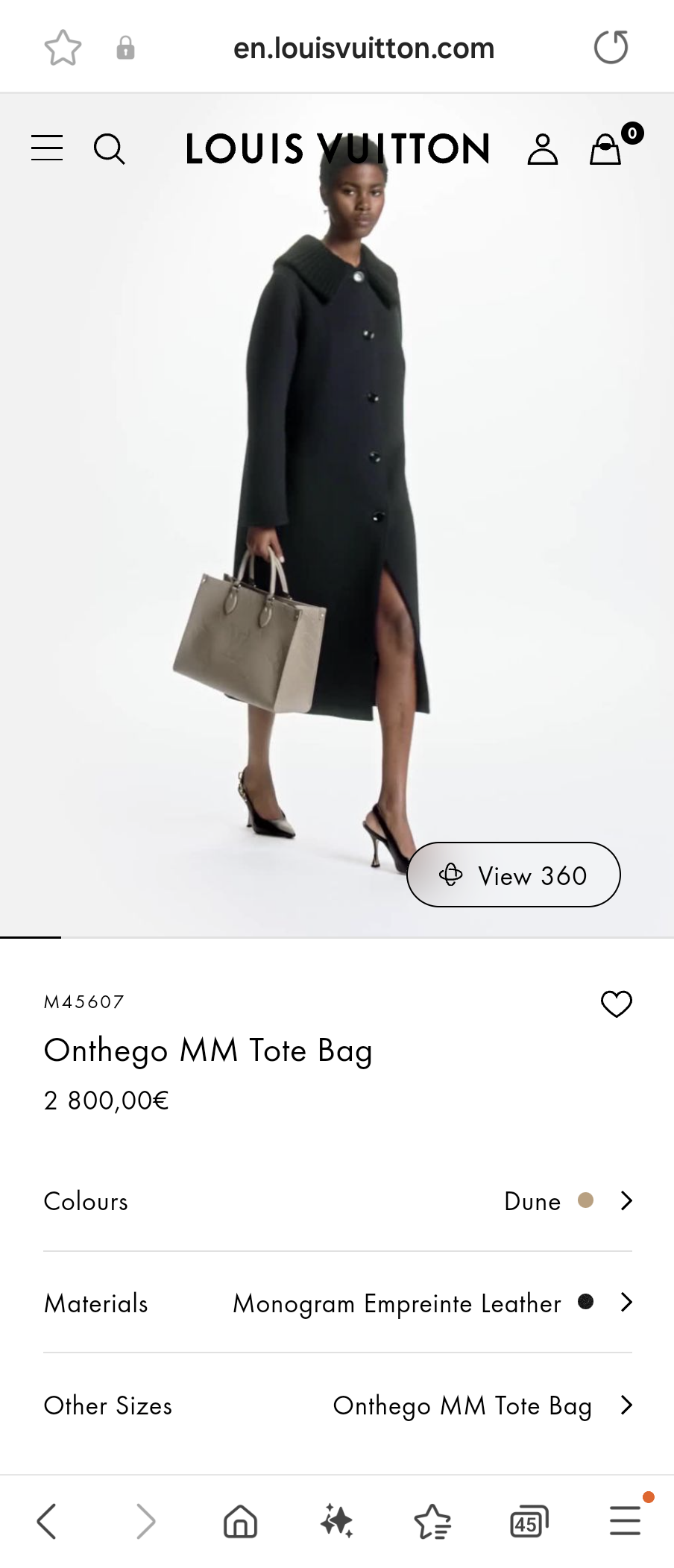 Louis Vuitton M45607 Onthego MM Tote Bag