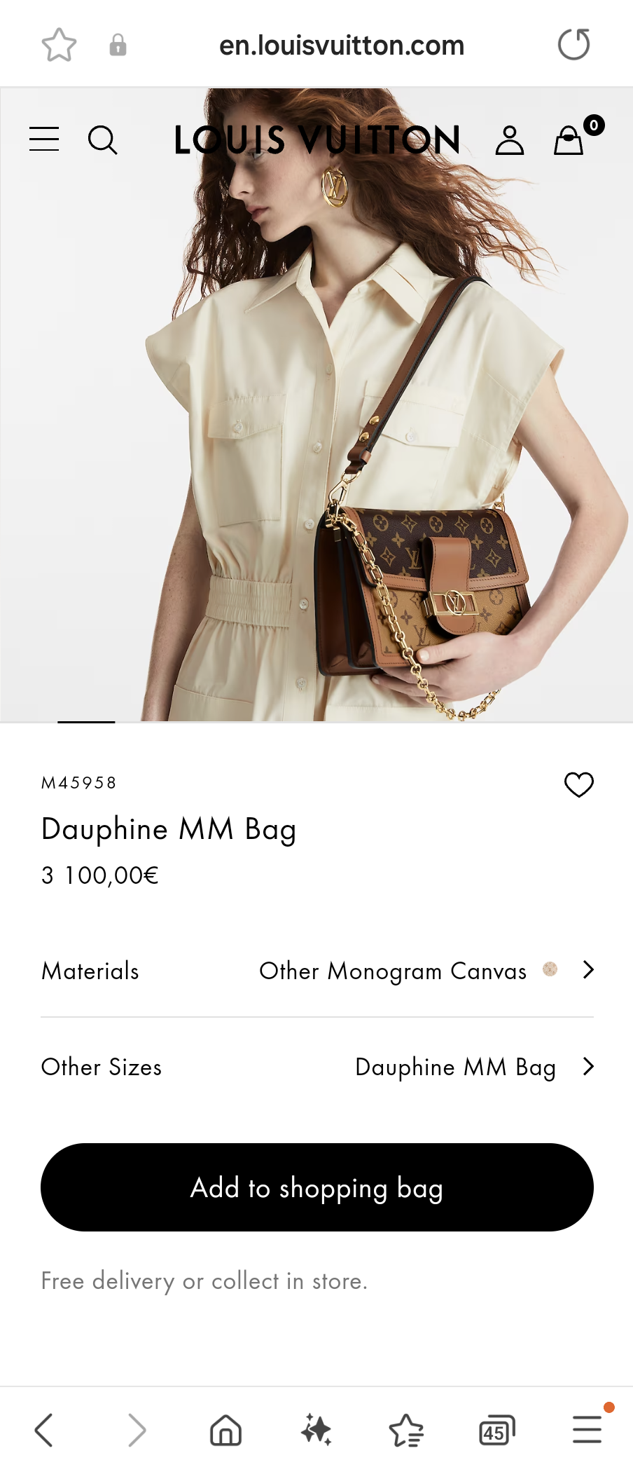 Louis Vuitton M45958 Dauphine MM bag