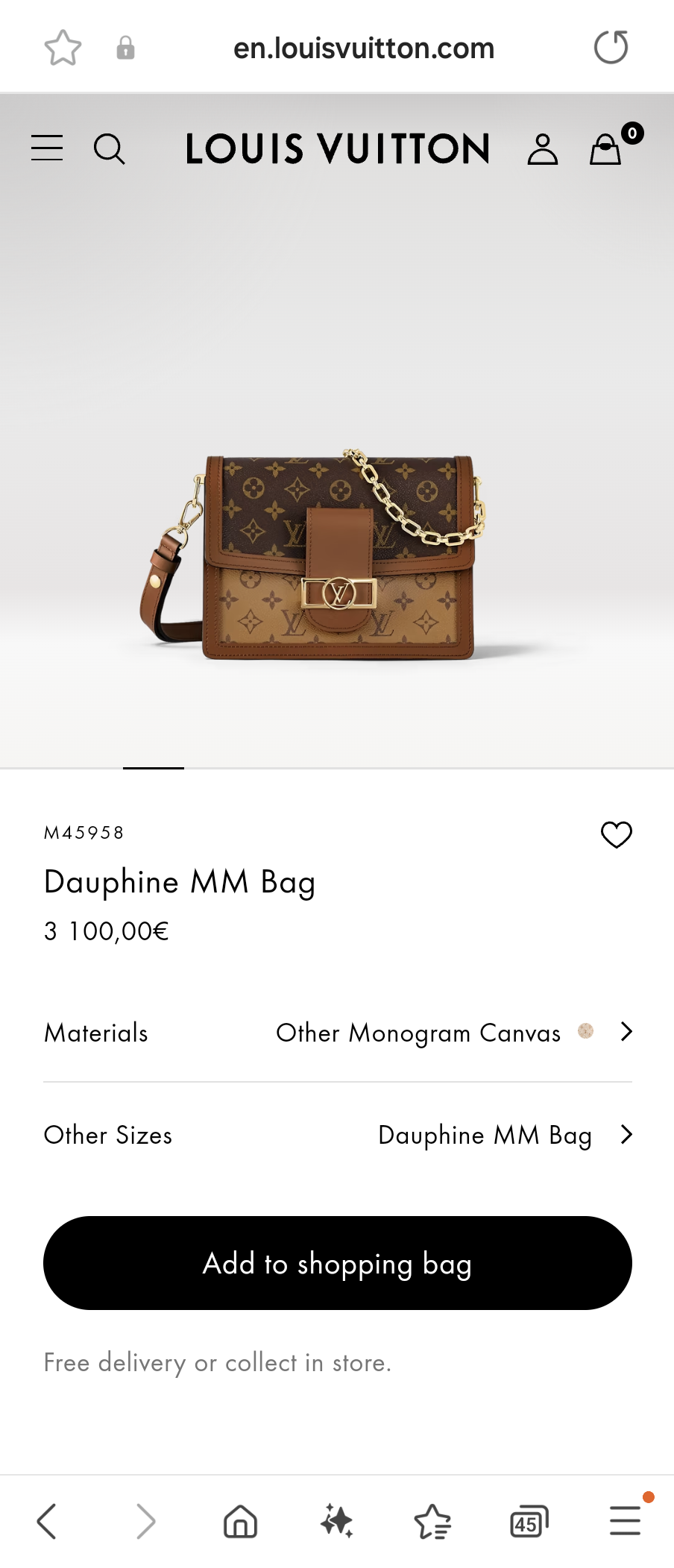 Louis Vuitton M45958 Dauphine MM bag