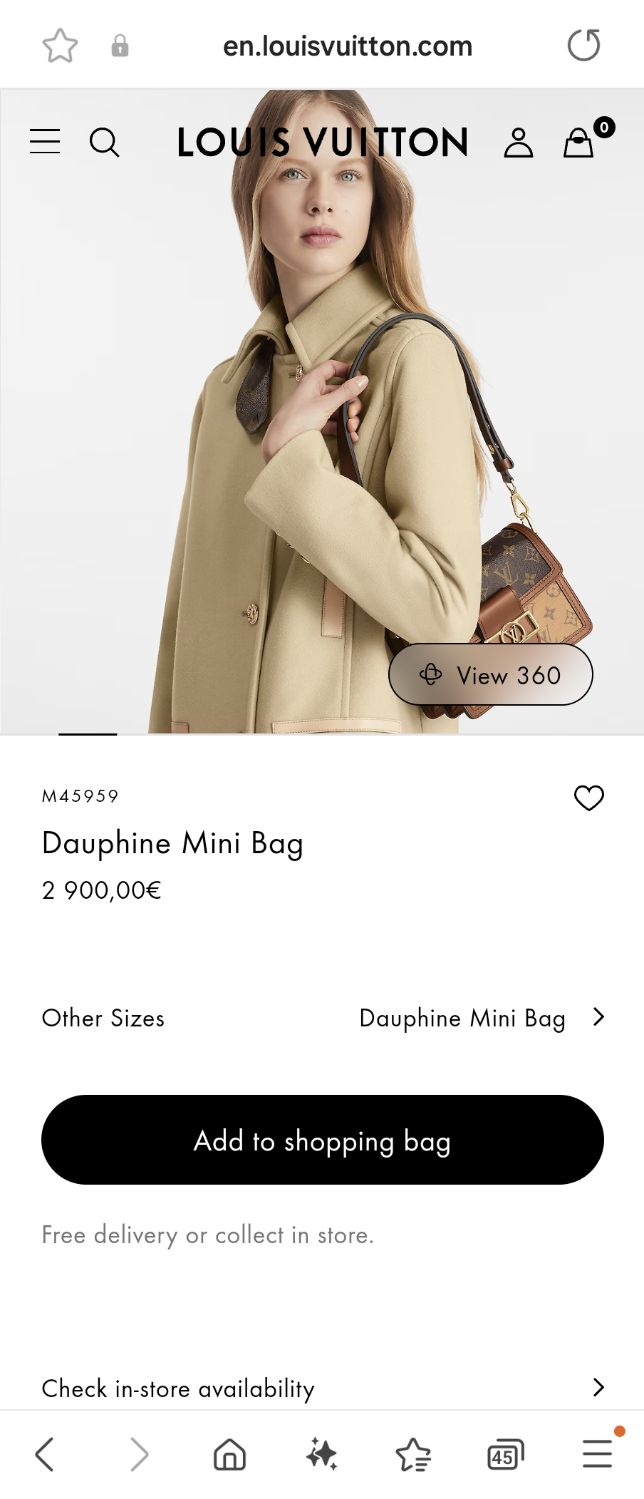 Louis Vuitton M45959 Dauphine mini bag