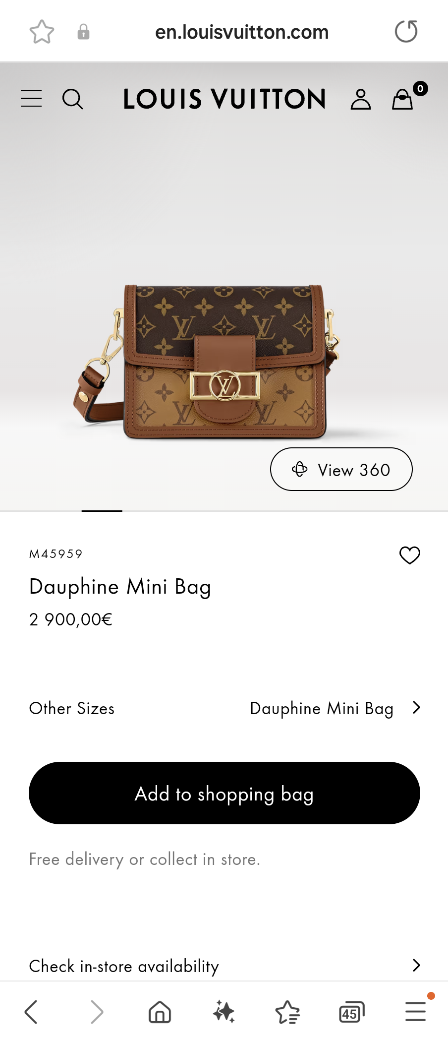 Louis Vuitton M45959 Dauphine mini bag