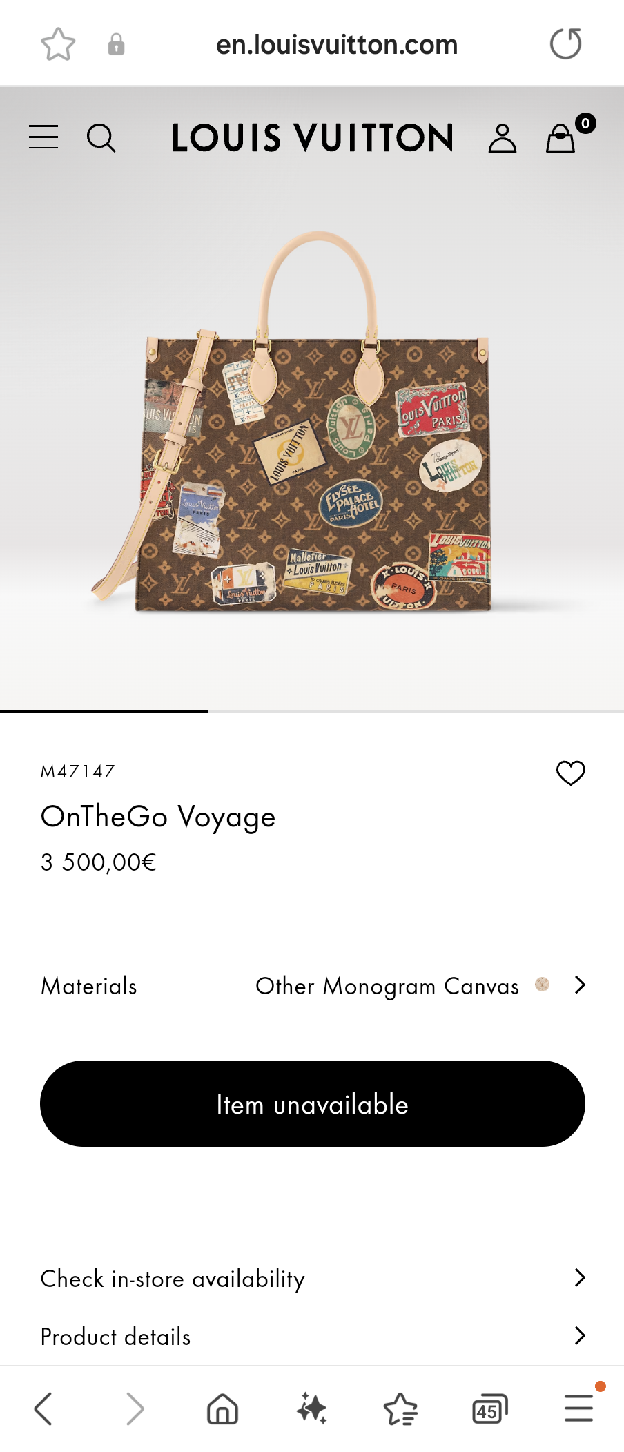 Louis Vuitton M47147 OnTheGo Voyage