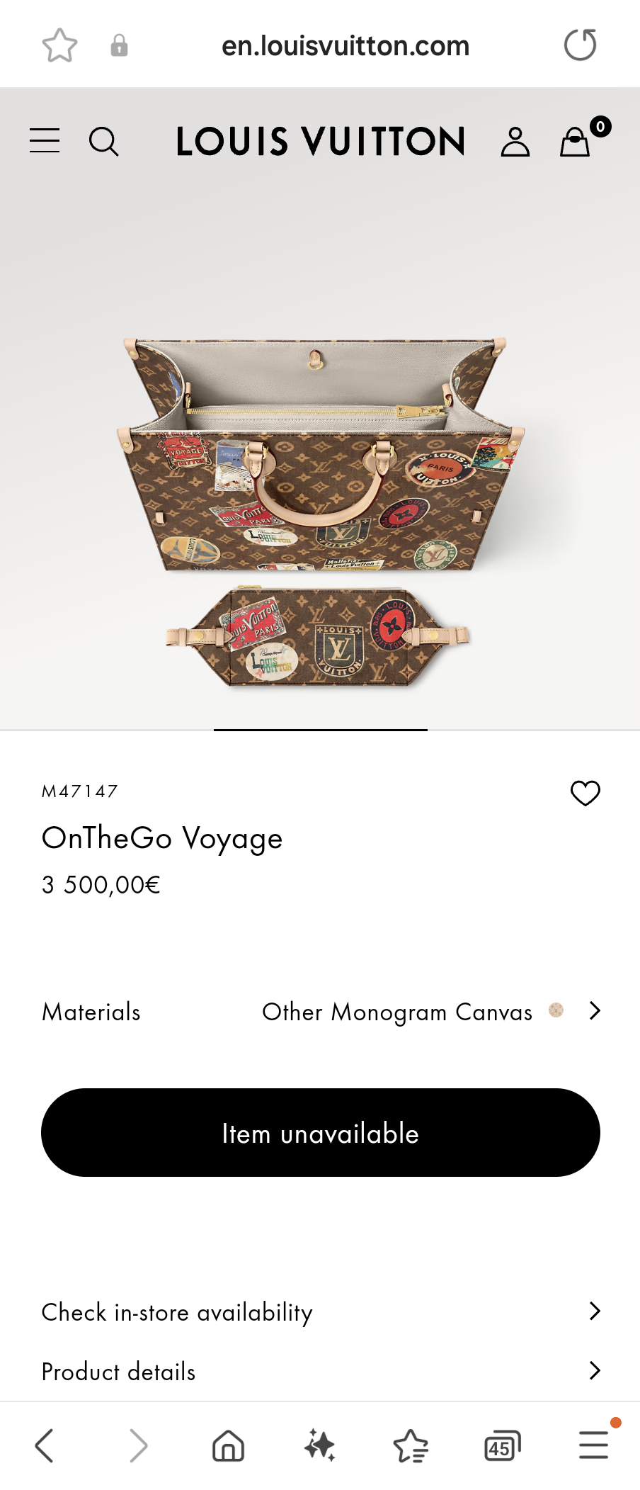 Louis Vuitton M47147 OnTheGo Voyage