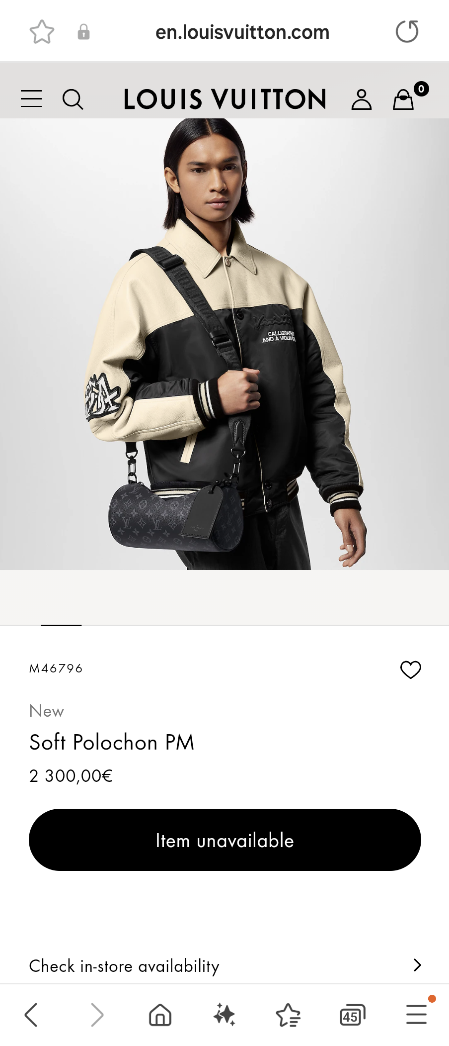 Louis VuittonM46796 Soft Polochon PM