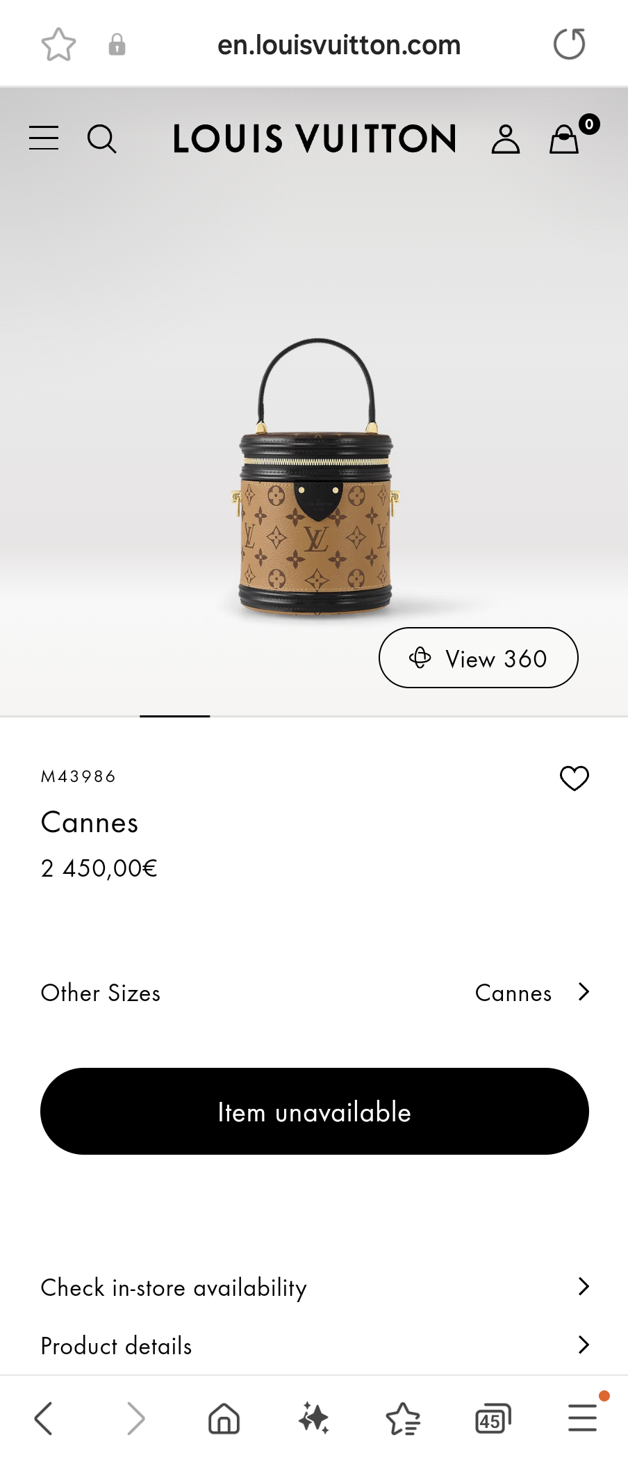 Louis Vuitton M43986Cannes