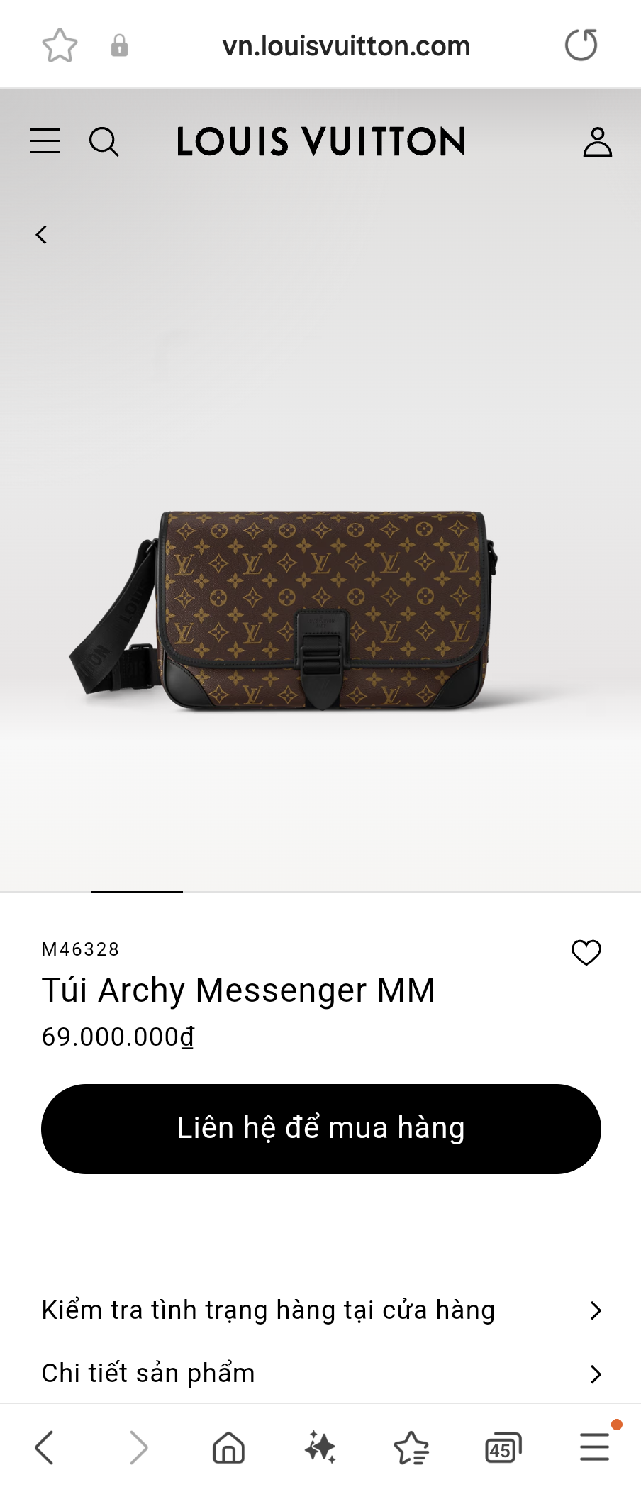 Louis Vuitton M46328 Túi Archy Messenger MM