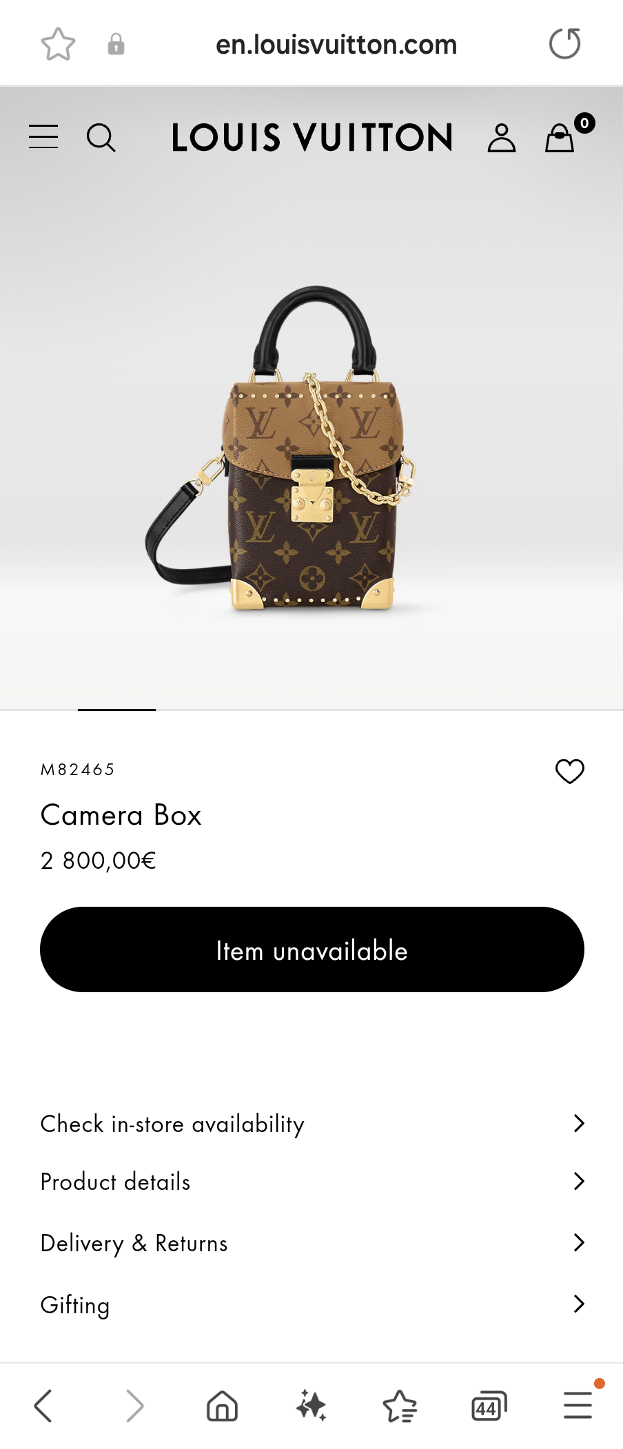 Louis VuittonM82465 Camera Box