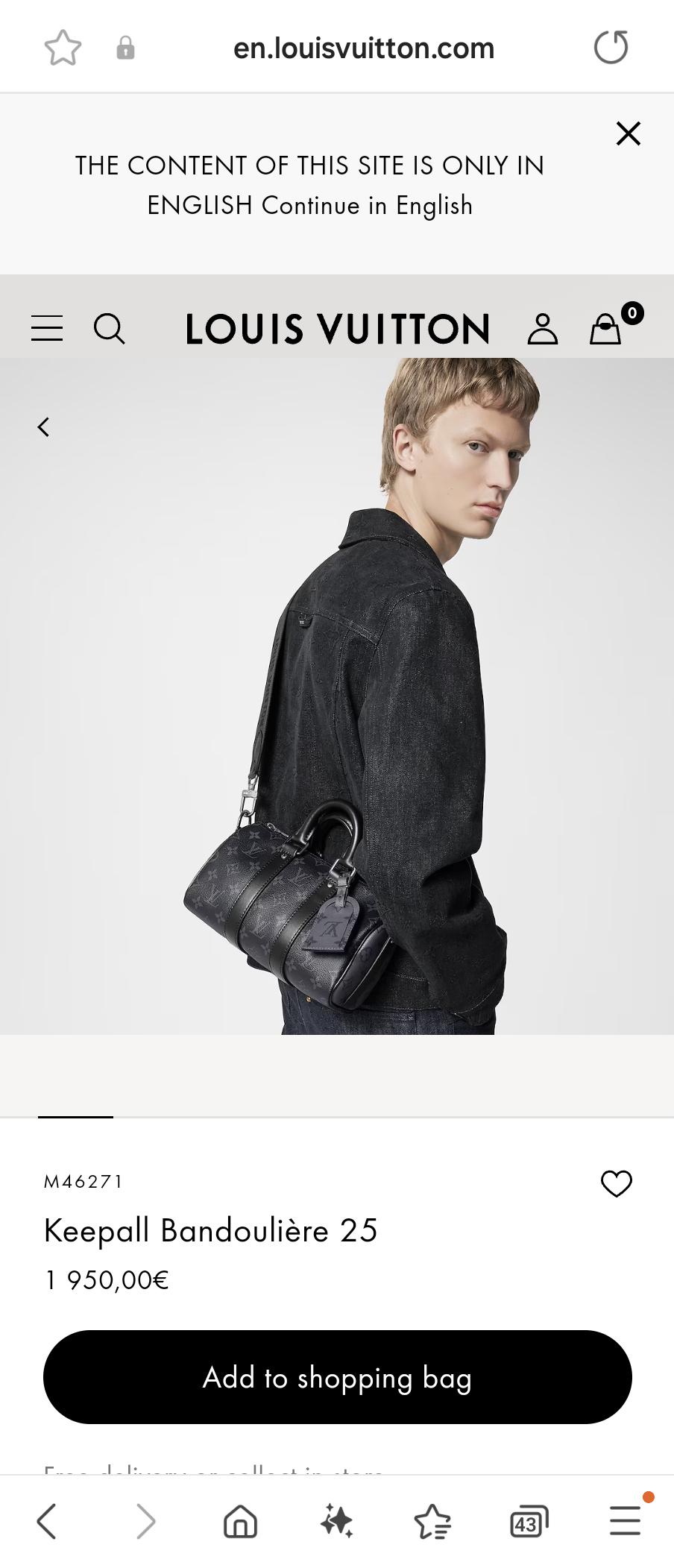 Louis Vuitton M46271Keepall Bandoulière 25