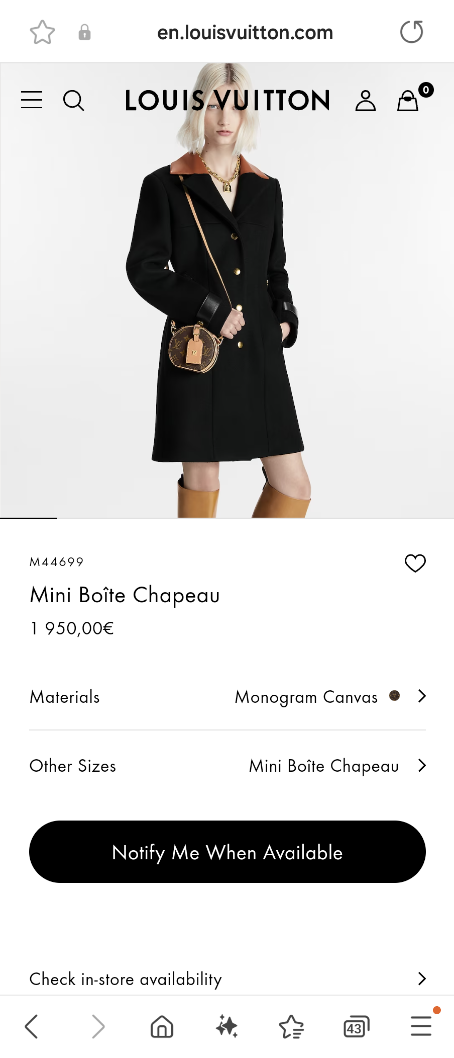 Louis Vuitton M44699 Mini Boîte Chapeau