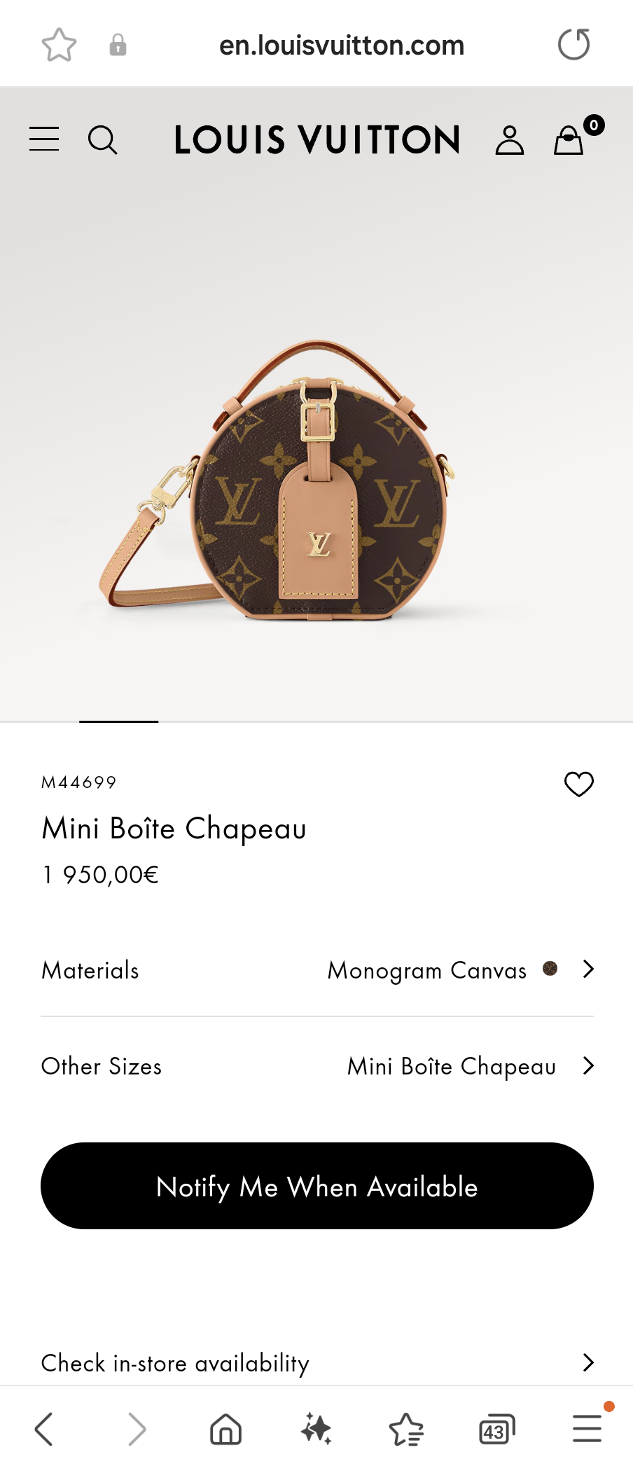 Louis Vuitton M44699 Mini Boîte Chapeau