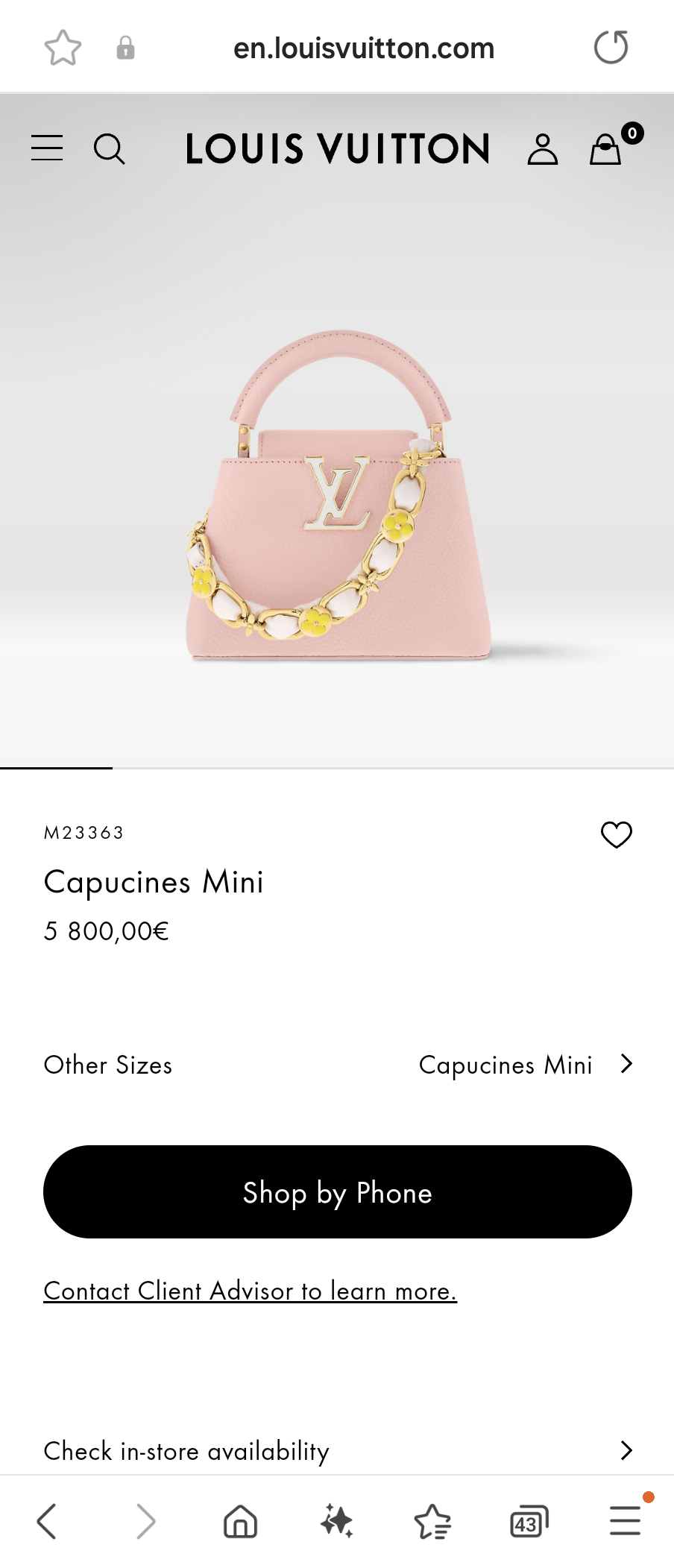Louis Vuitton M23363 Capucines Mini