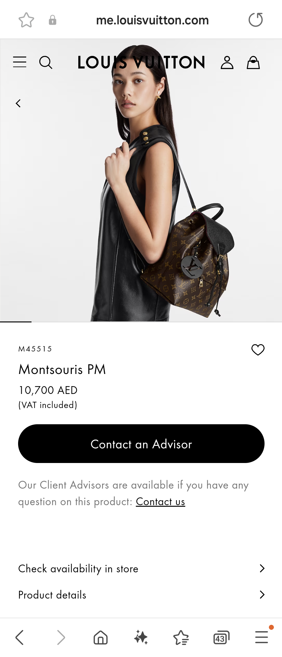 Louis Vuitton M45515 Montsouris PM