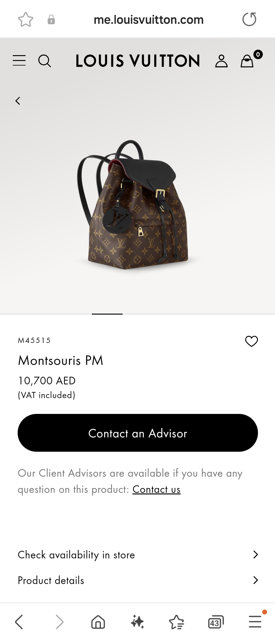 Louis Vuitton M45515 Montsouris PM