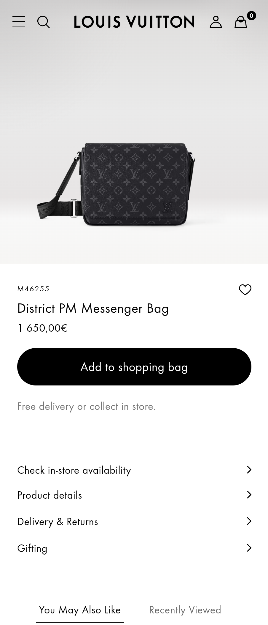 Louis Vuitton M46255 District PM Messenger Bag