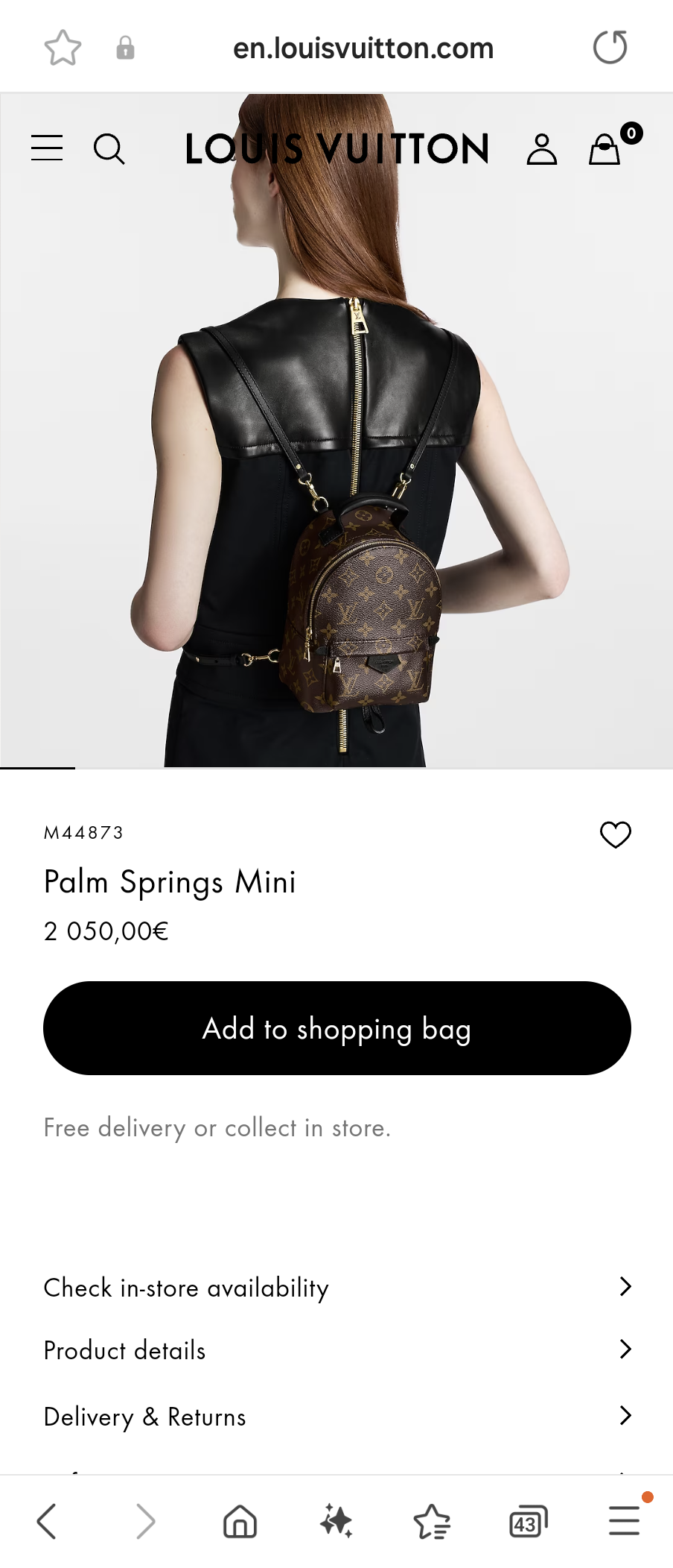 Louis Vuitton M44873 Palm Springs Mini