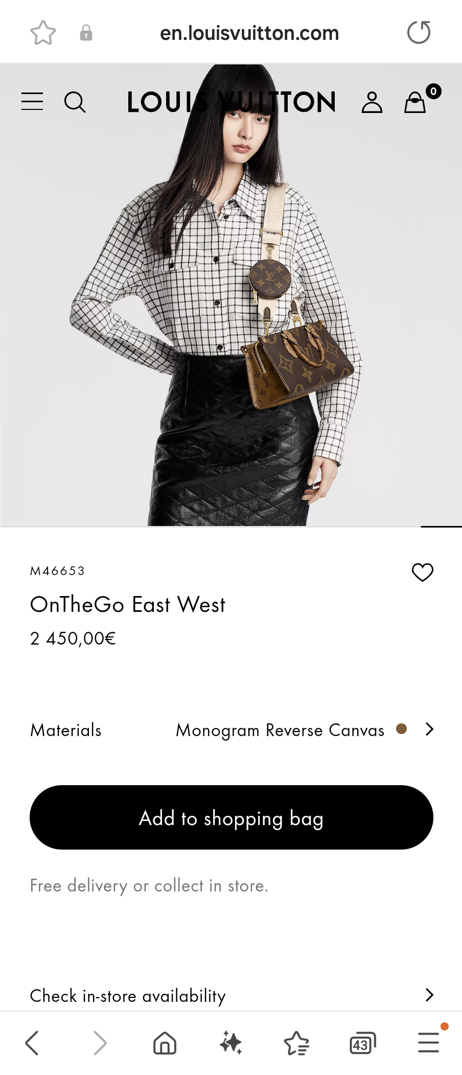 Louis Vuitton M46653 OnTheGo East West