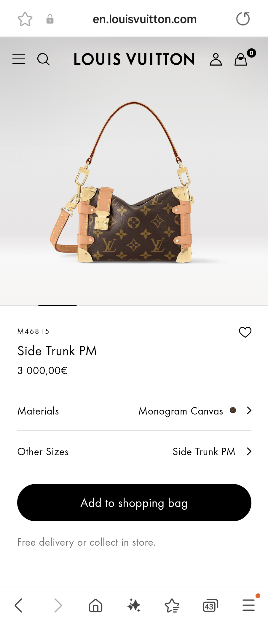 Louis Vuitton M46815 Side Trunk PM