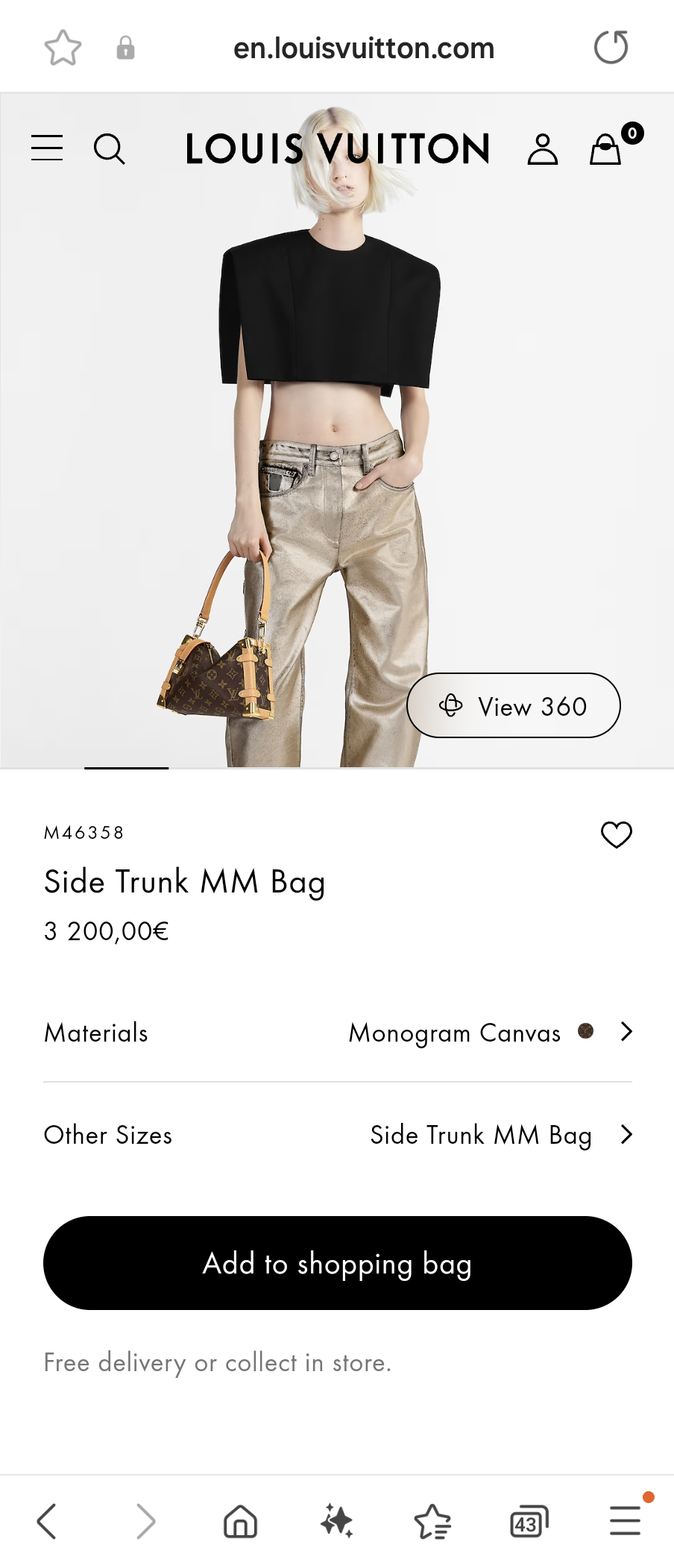 Louis Vuitton M46358 Side Trunk MM Bag