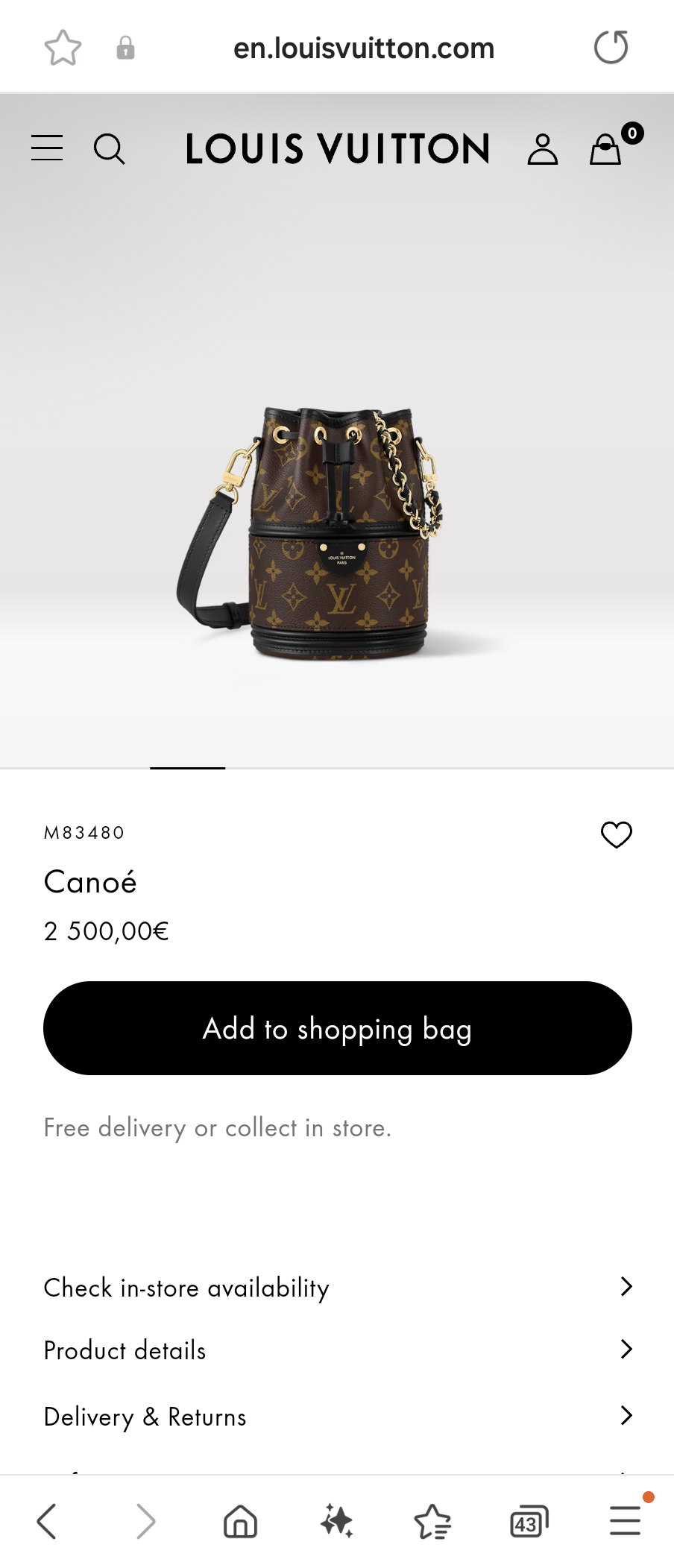 Louis Vuitton M83480 Canoé