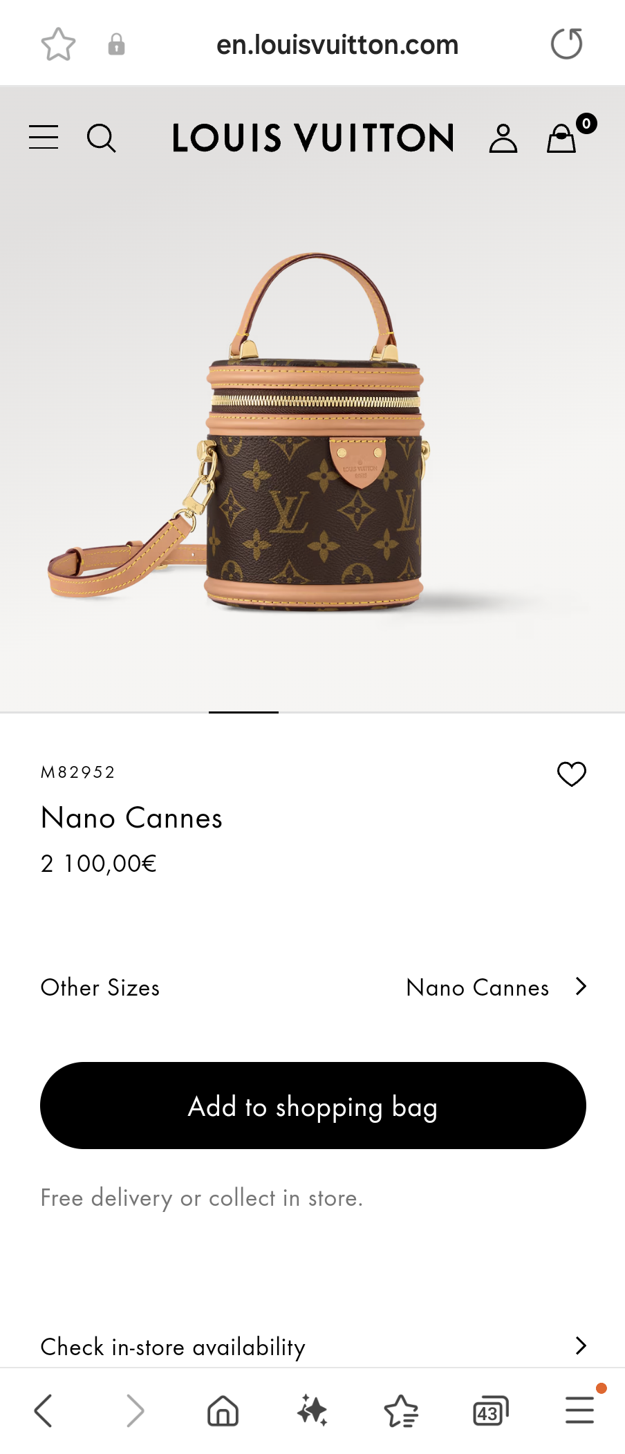 Louis Vuitton M82952 Nano Cannes