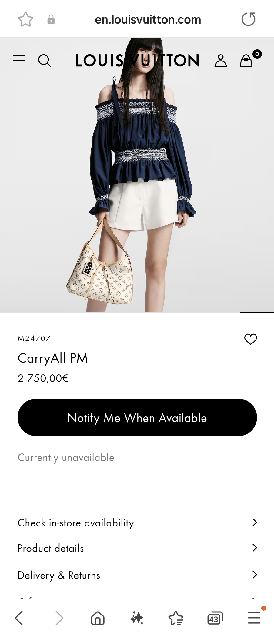 Louis Vuitton M24707CarryAll PM