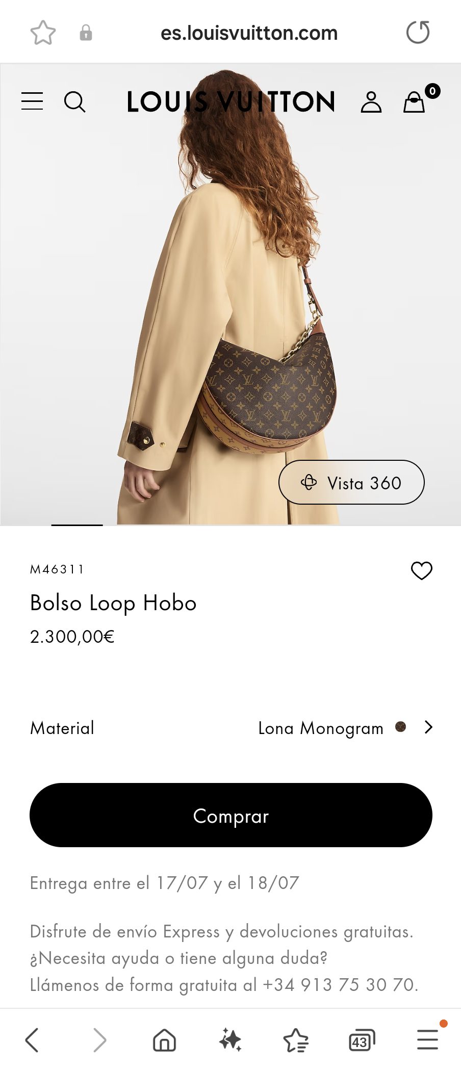 Louis Vuitton M46311 Bolso Loop Hobo