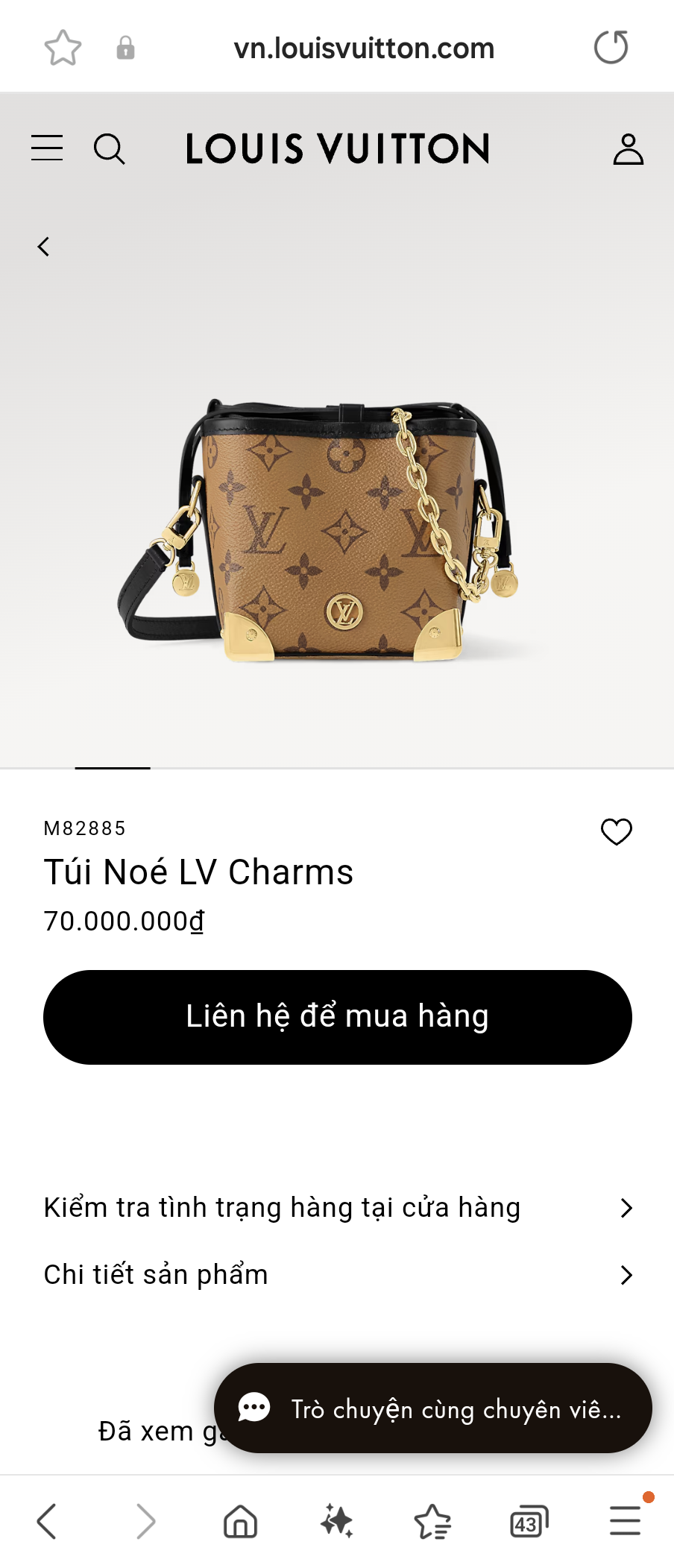 Louis Vuitton M82885 Túi Noé LV Charms