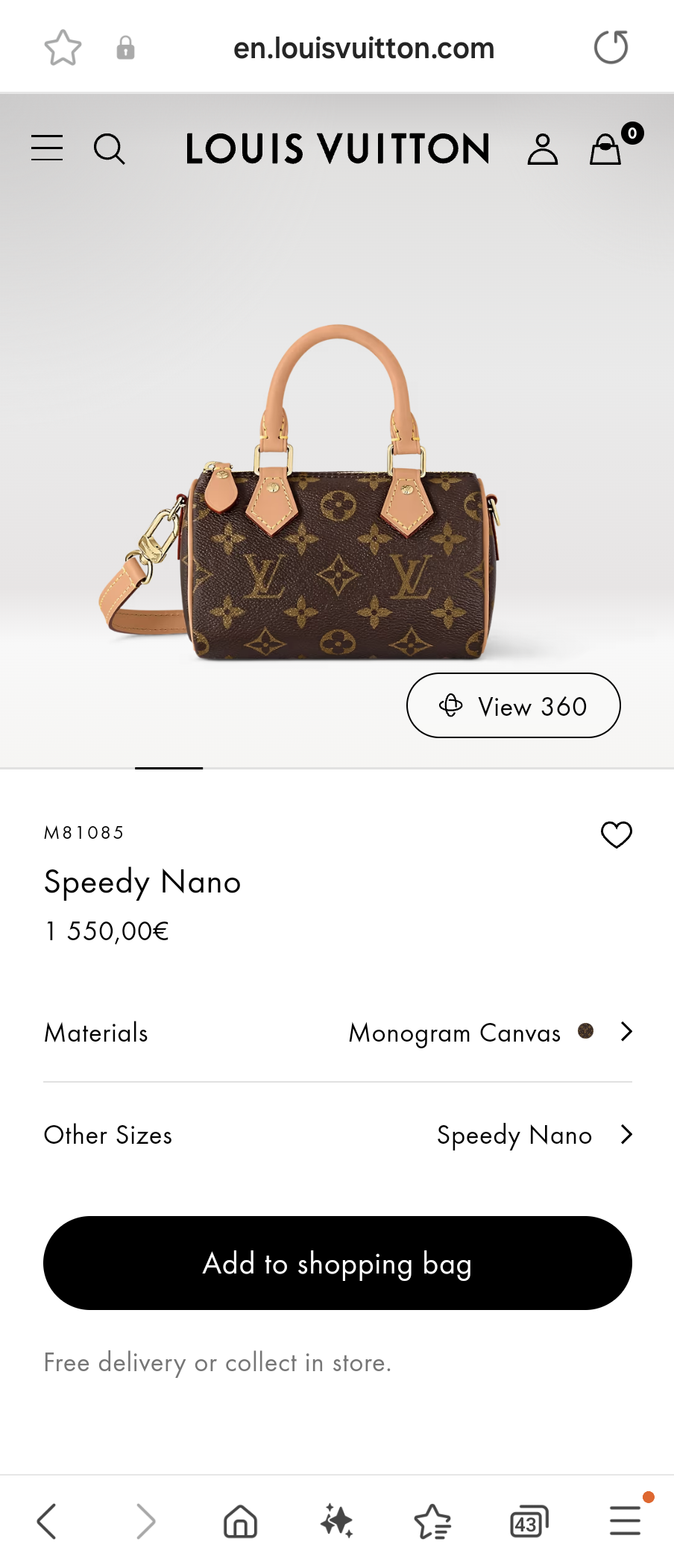 Louis Vuitton M81085 Speedy Nano