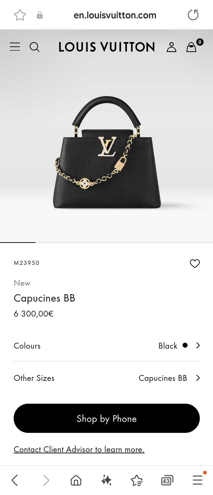 Louis Vuitton M23950 New Capucines BB