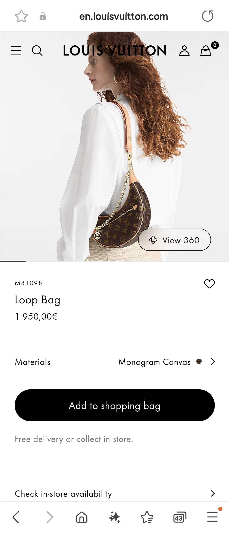 Louis Vuitton M81098 Loop Bag