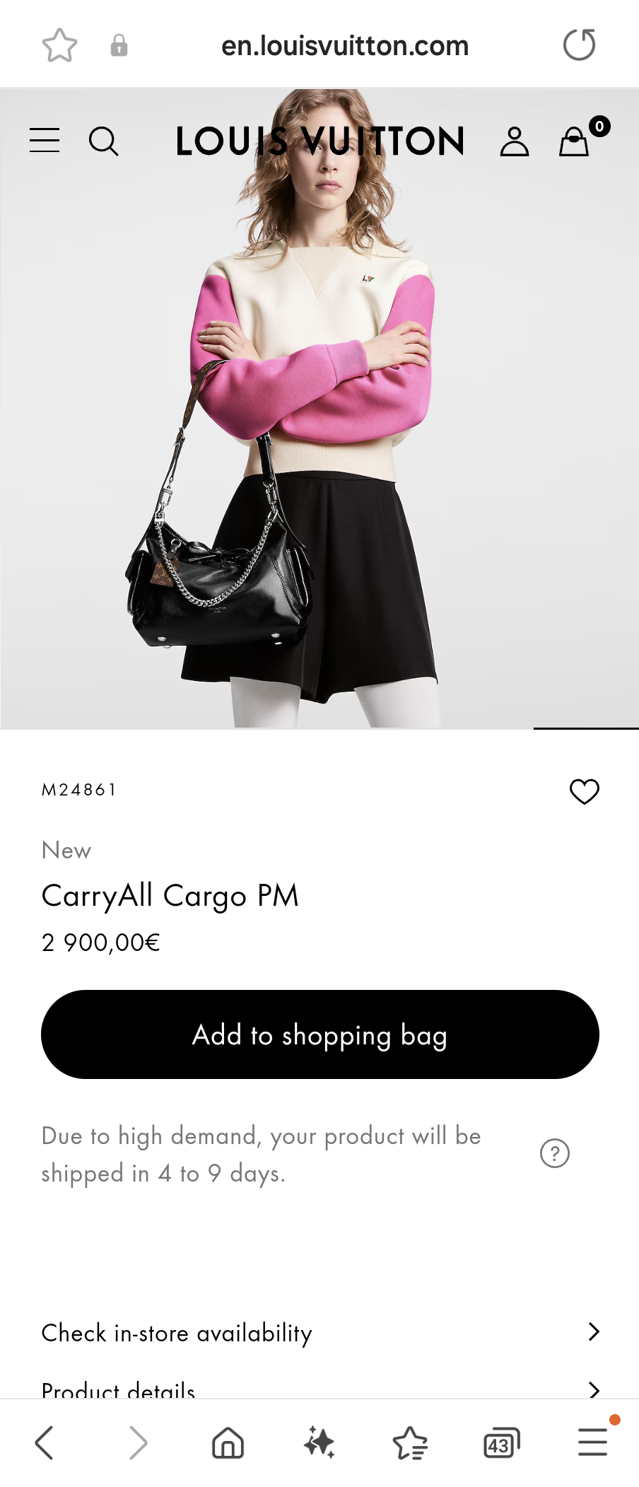 Louis Vuitton M24861 New CarryAll Cargo PM