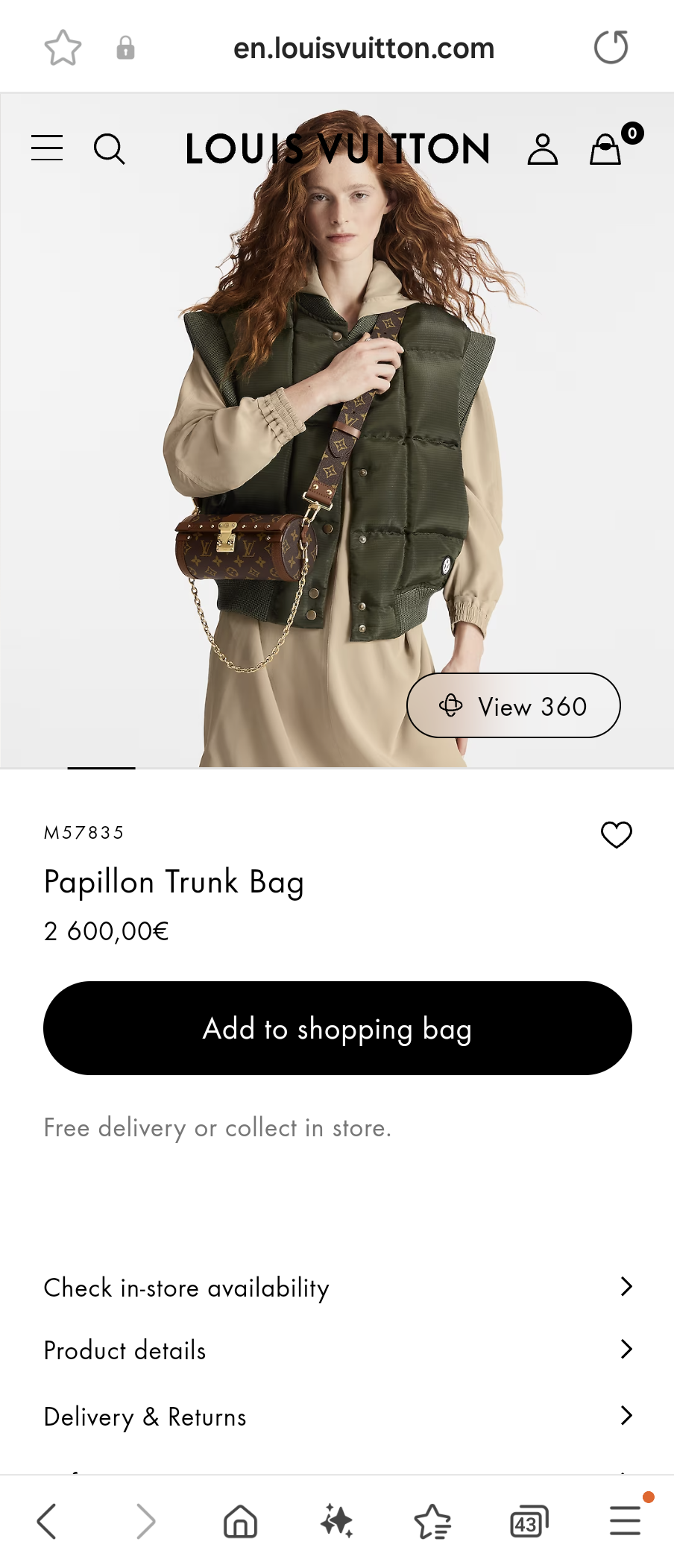 Louis Vuitton M57835 Papillon Trunk Bag