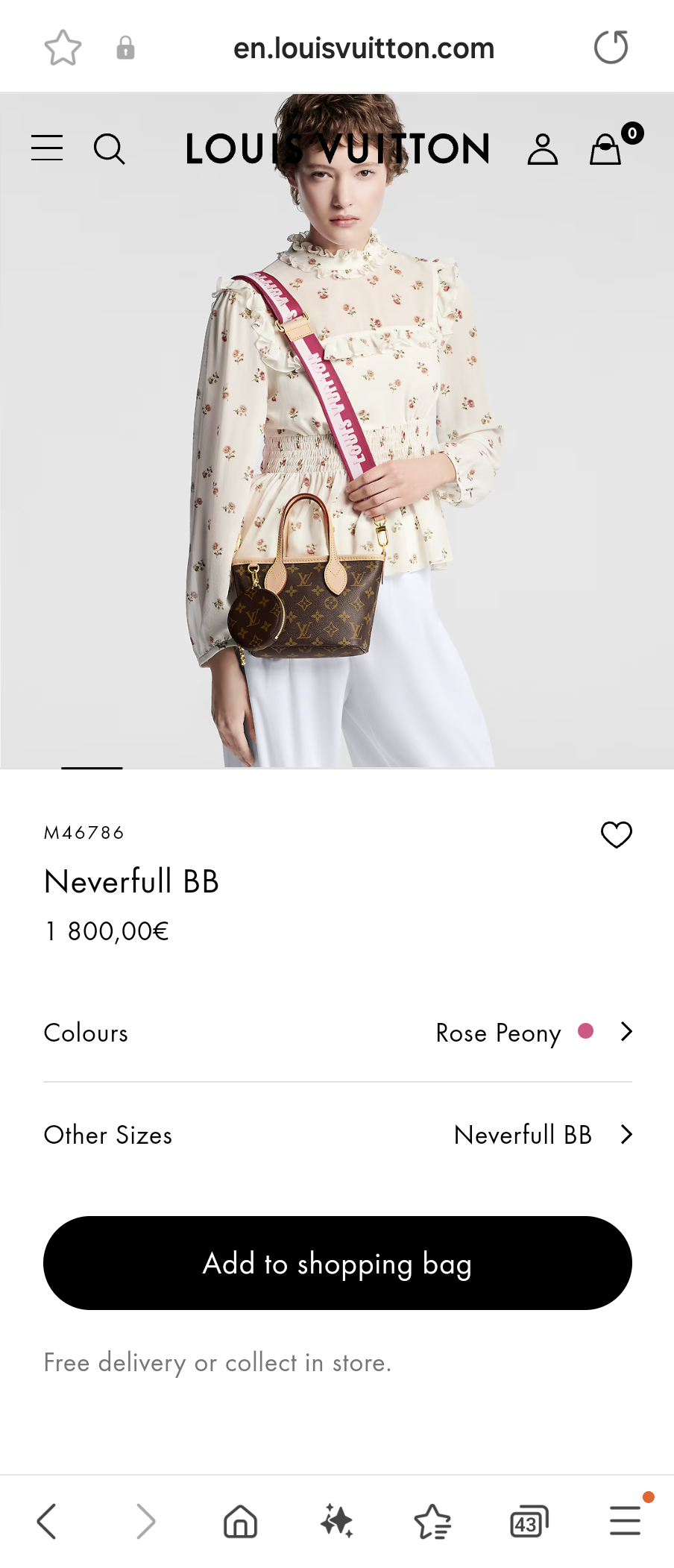 Louis Vuitton M46786Neverfull BB