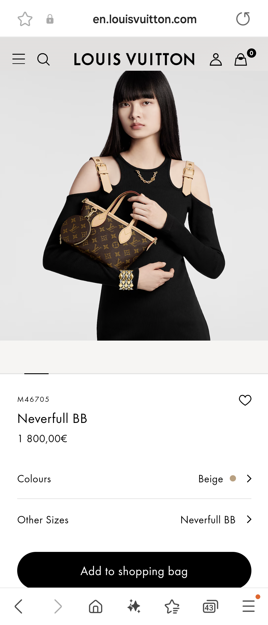 Louis Vuitton M46705 Neverfull BB