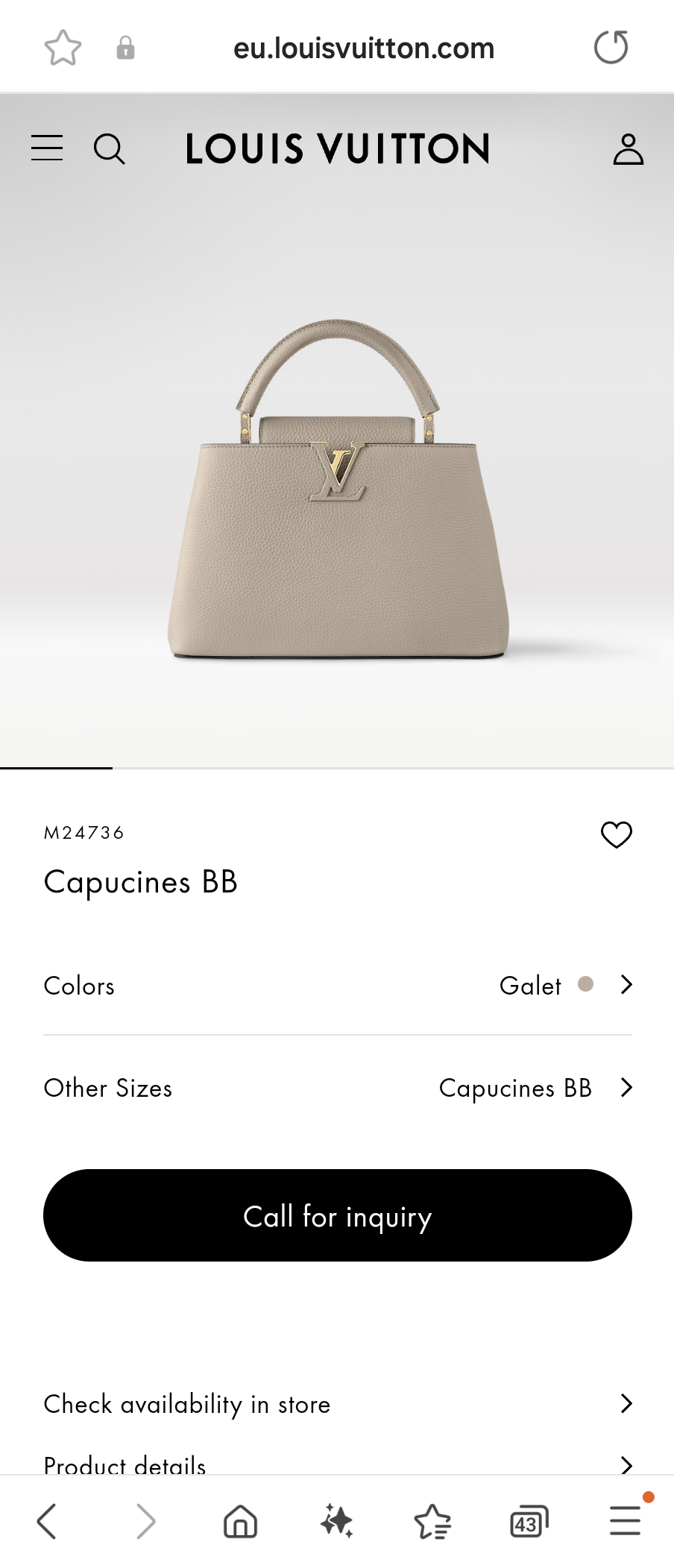 Louis Vuitton M24736Capucines BB
