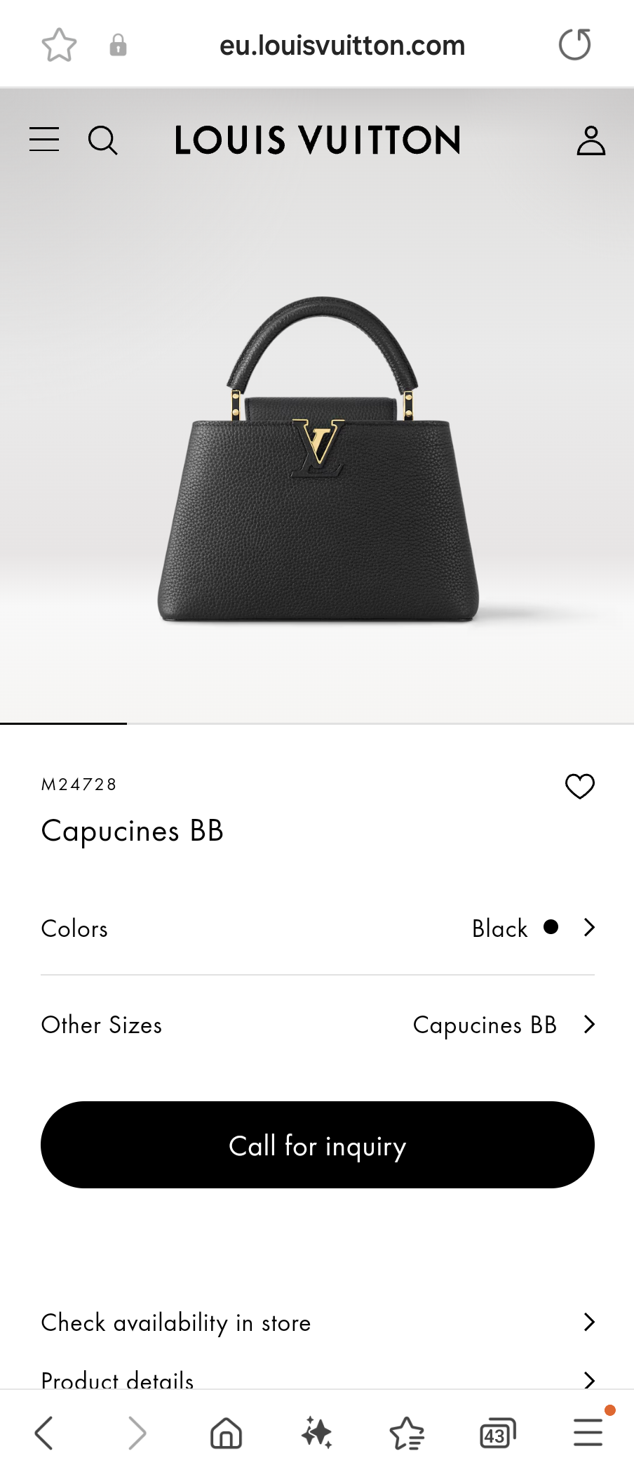 Louis Vuitton M24728 Capucines BB
