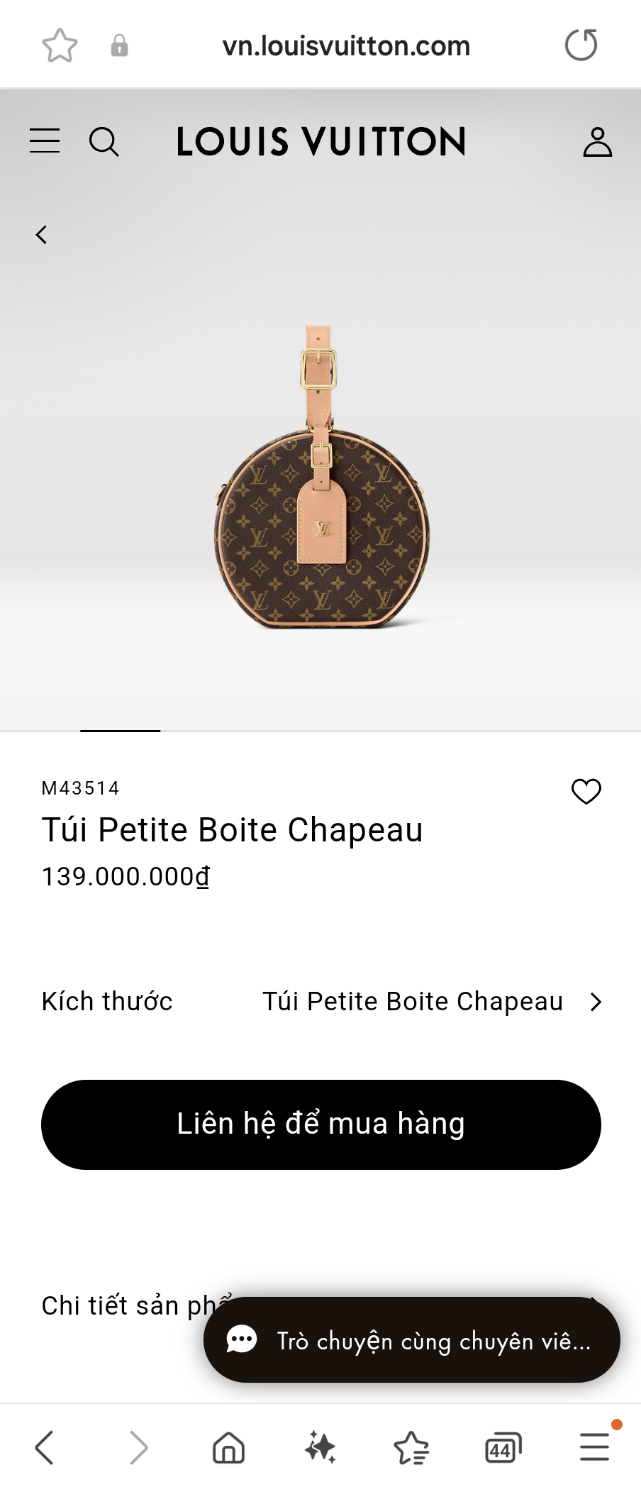 LOUIS VUITTON M43514 Túi Petite Boite Chapeau