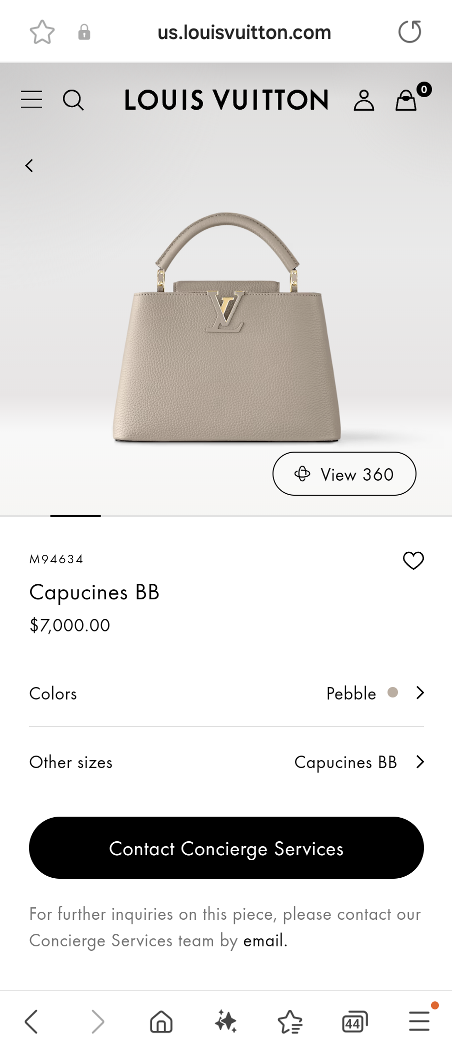 LOUIS VUITTON M94634 Capucines BB