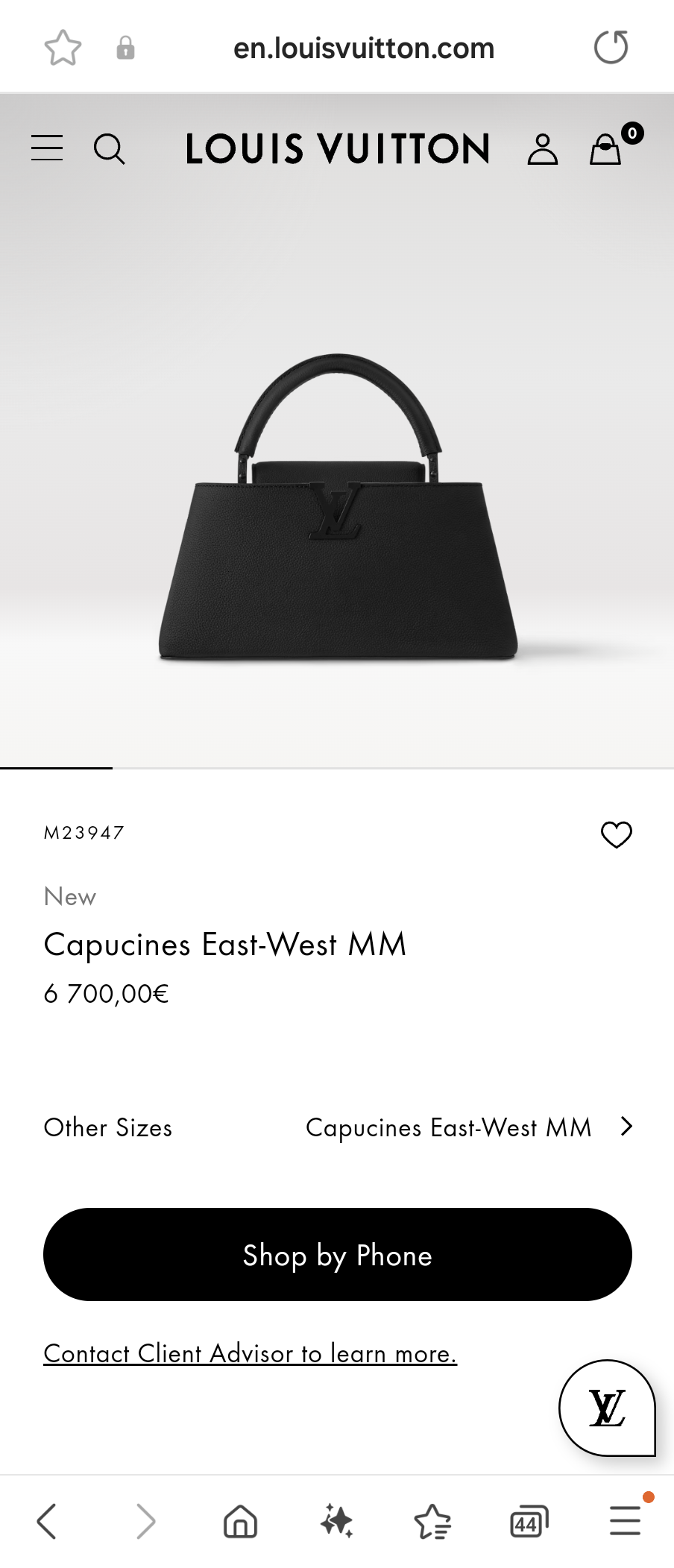 Louis Vuitton M23947 New Capucines East-West MM