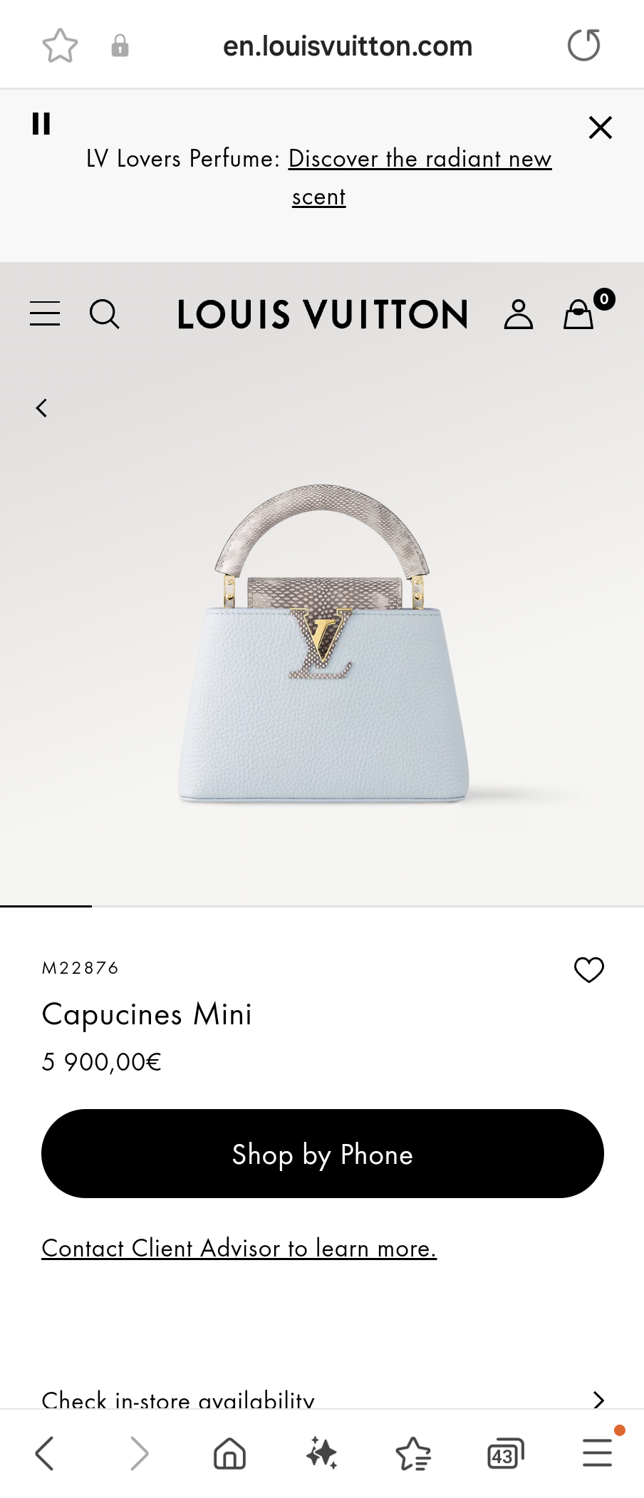 Louis Vuitton M22876 Capucines Mini