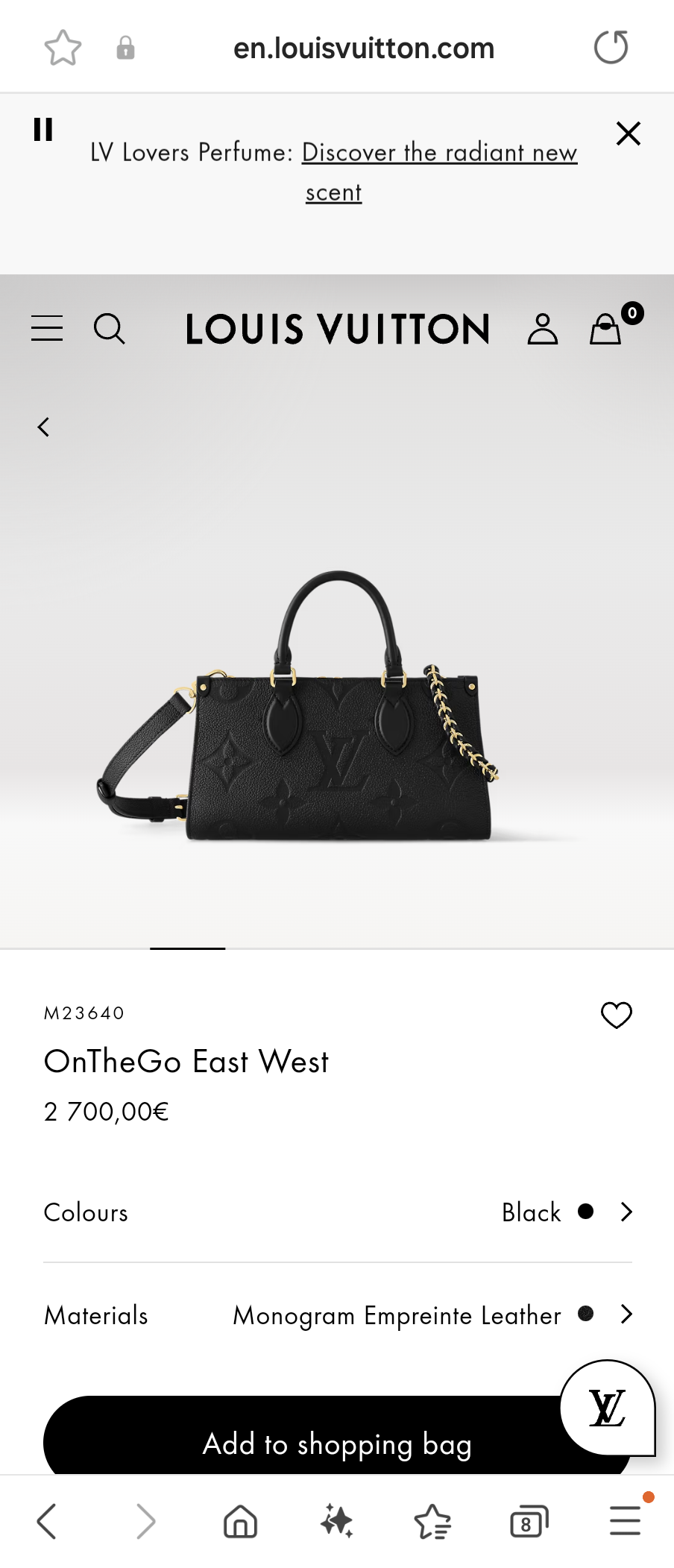 Louis Vuitton M23640 OnTheGo East West