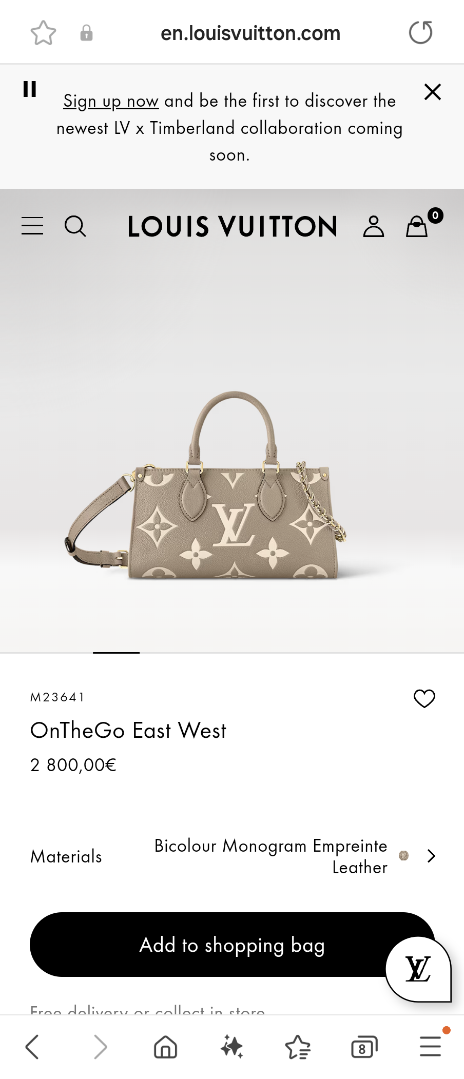 Louis Vuitton M23641 OnTheGo East West