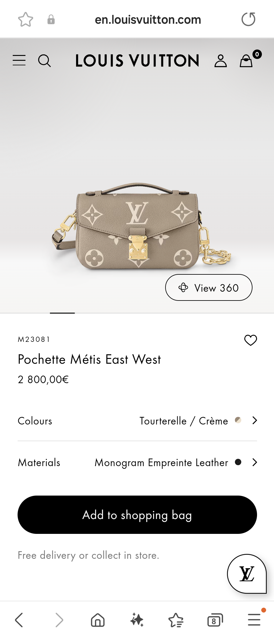 Louis Vuitton M23081 Pochette Métis East West