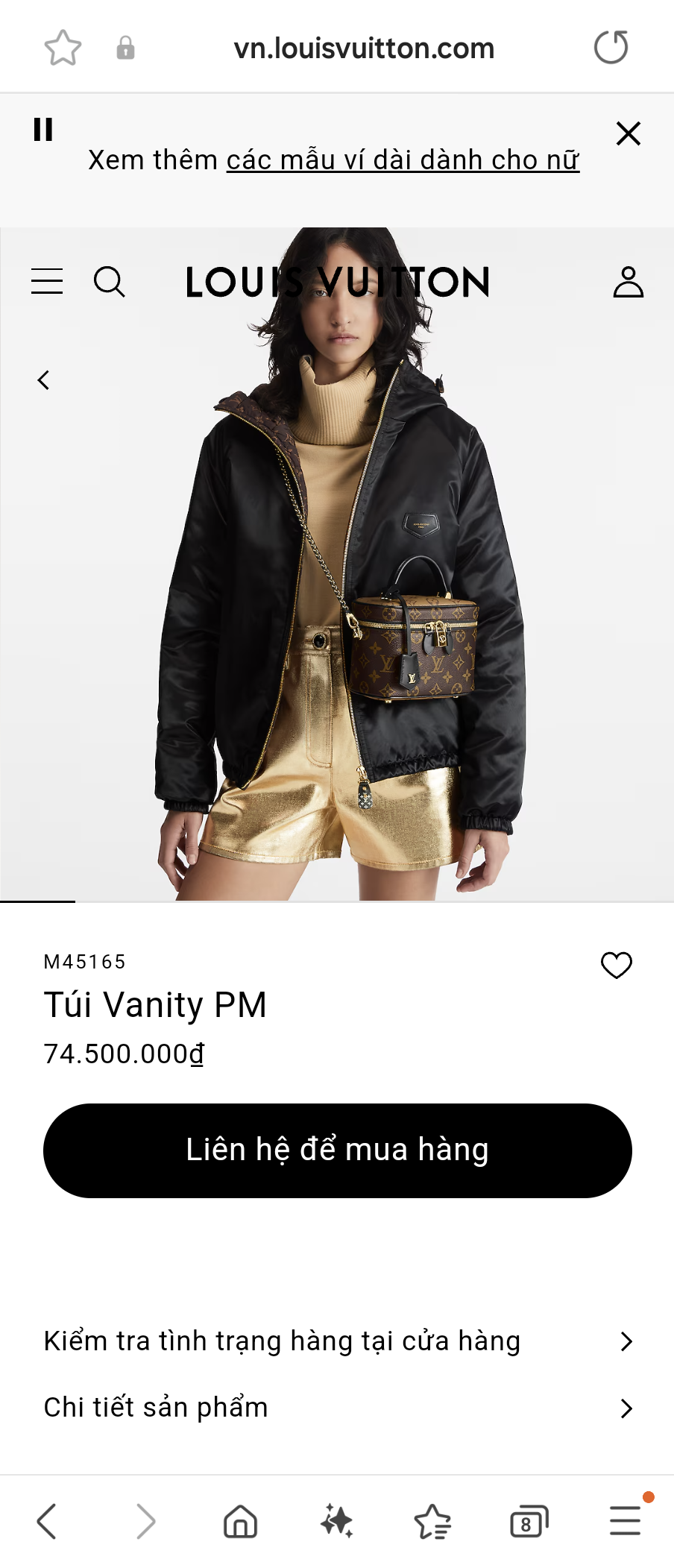 Louis Vuitton M45165 Túi Vanity PM