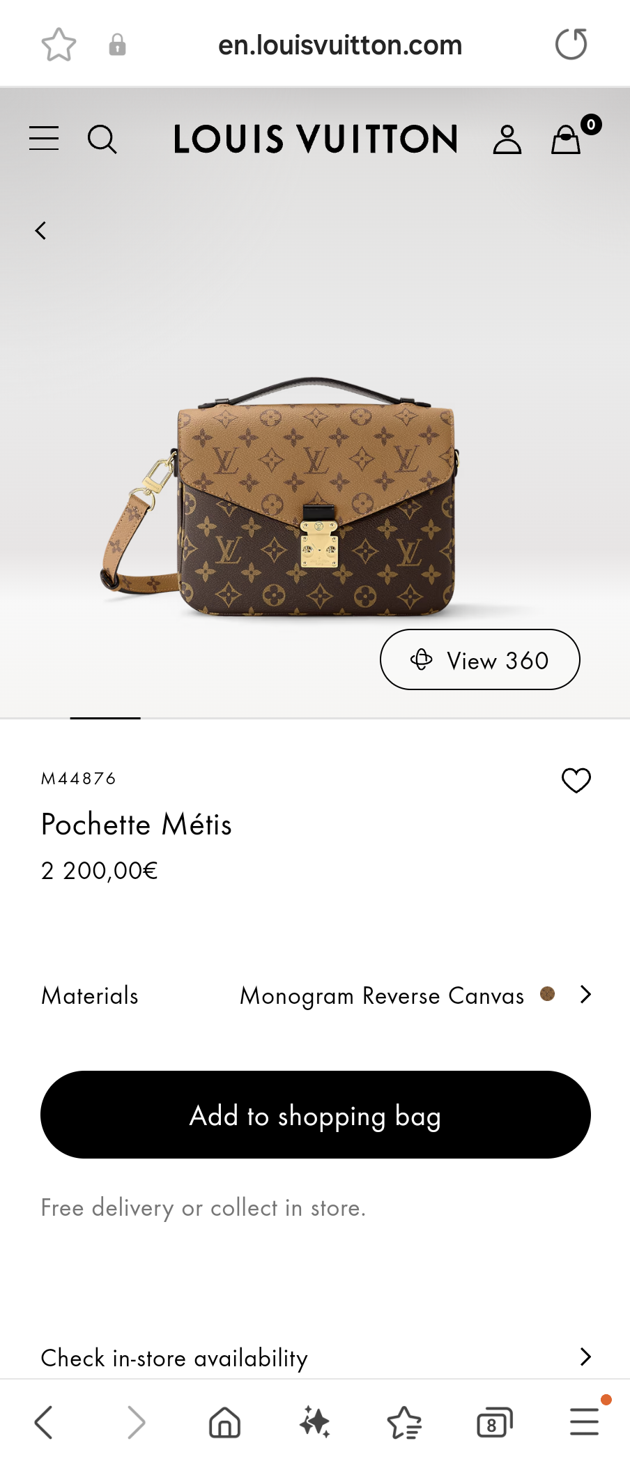 Louis Vuitton M44876Pochette Métis