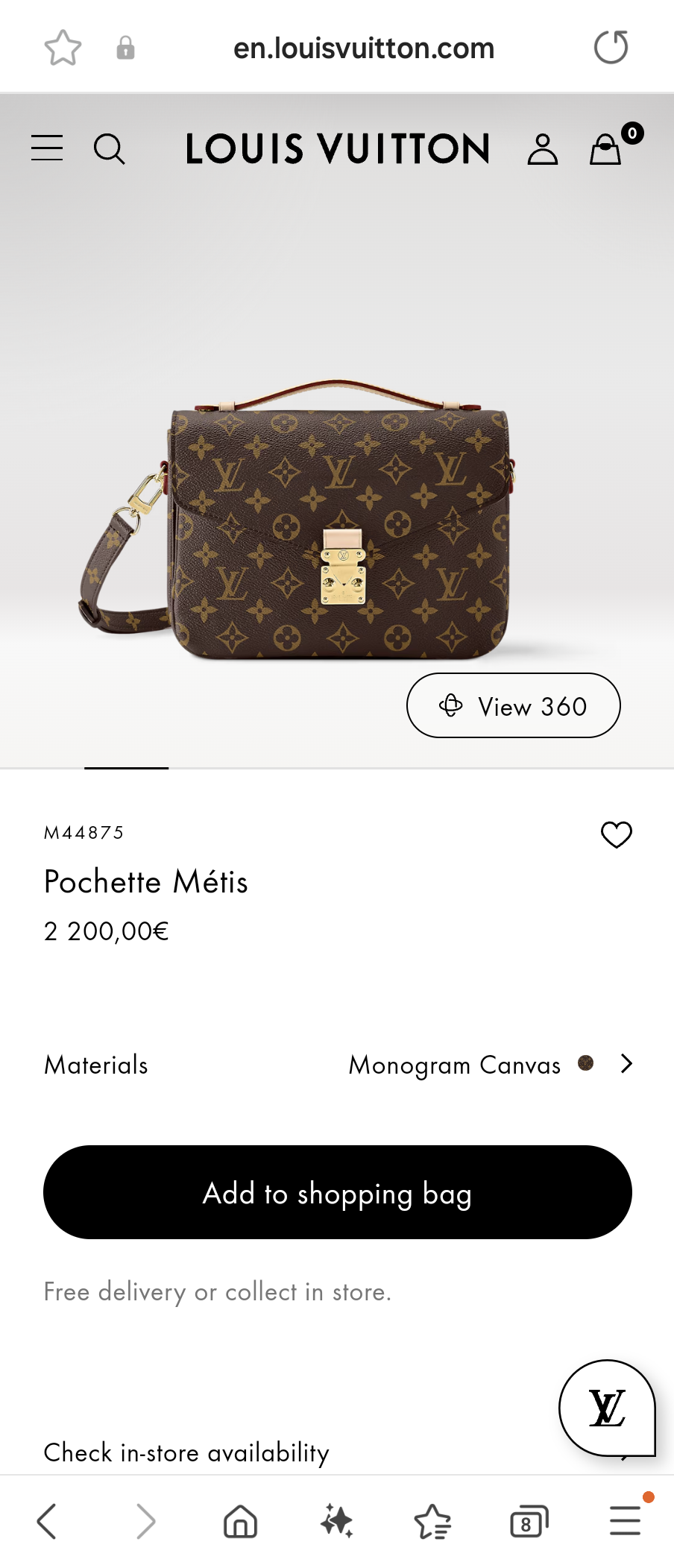 Louis Vuitton M44875 Pochette Métis
