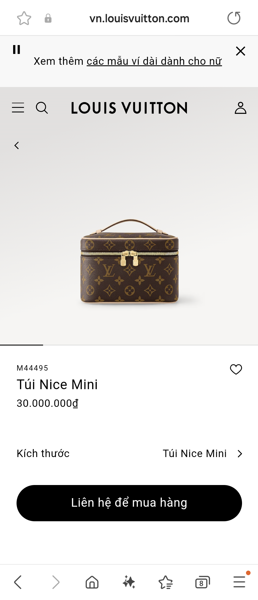 Louis Vuitton M44495 Túi Nice Mini