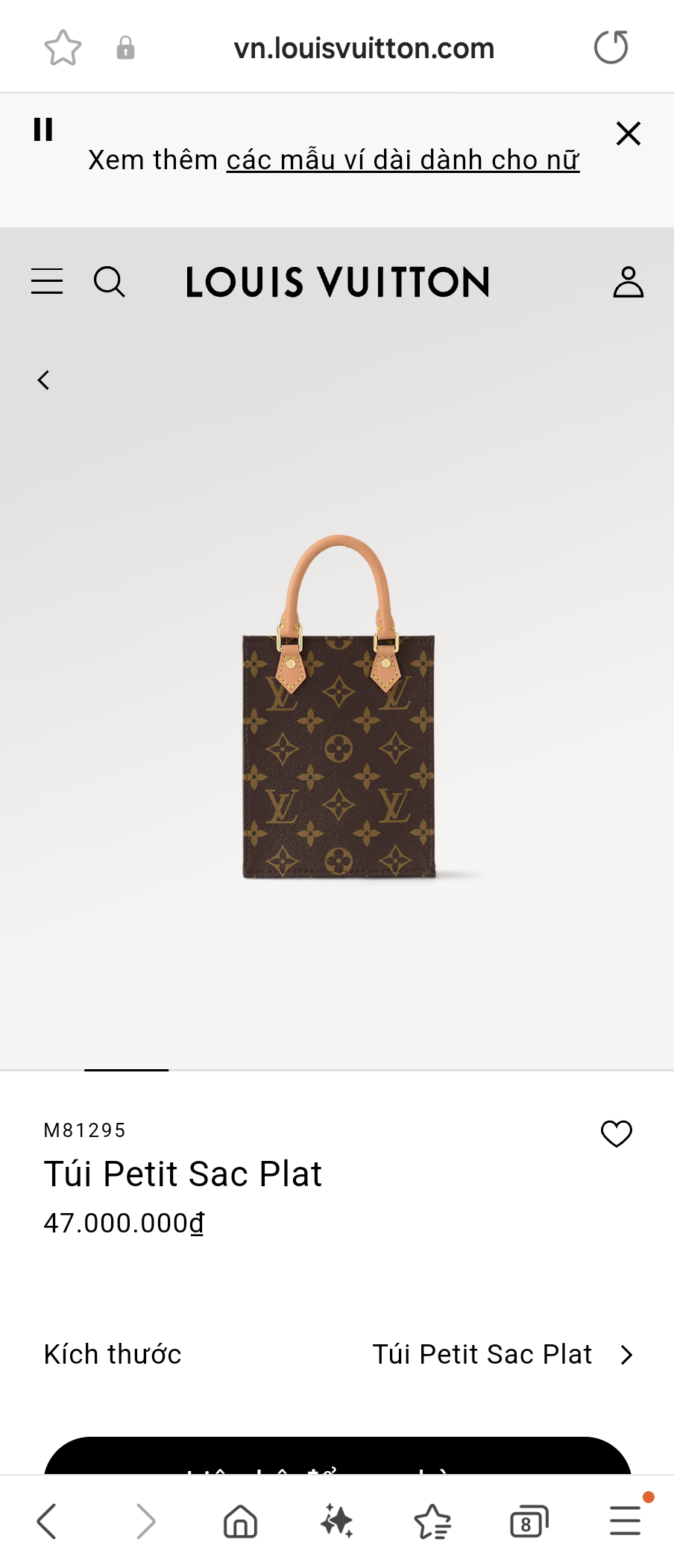 Louis Vuitton M81295 Túi Petit Sac Plat